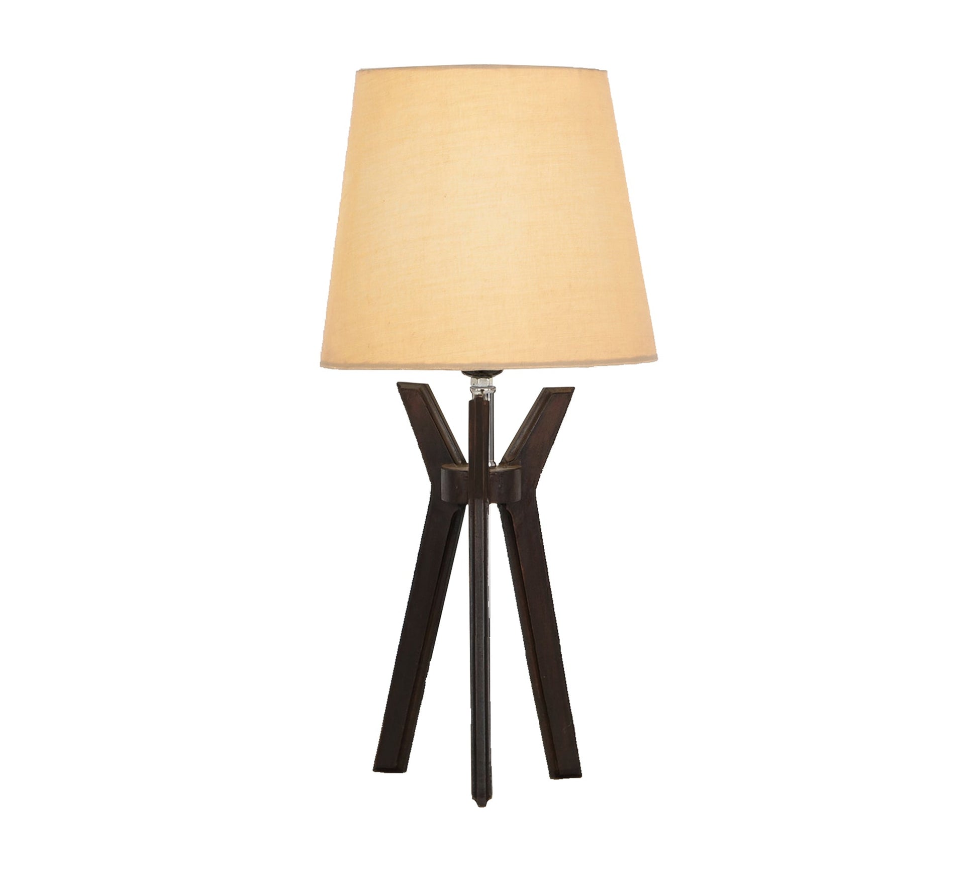 Table lighting unit with a dark brown beech base - Vitrine Furniture - Lighting