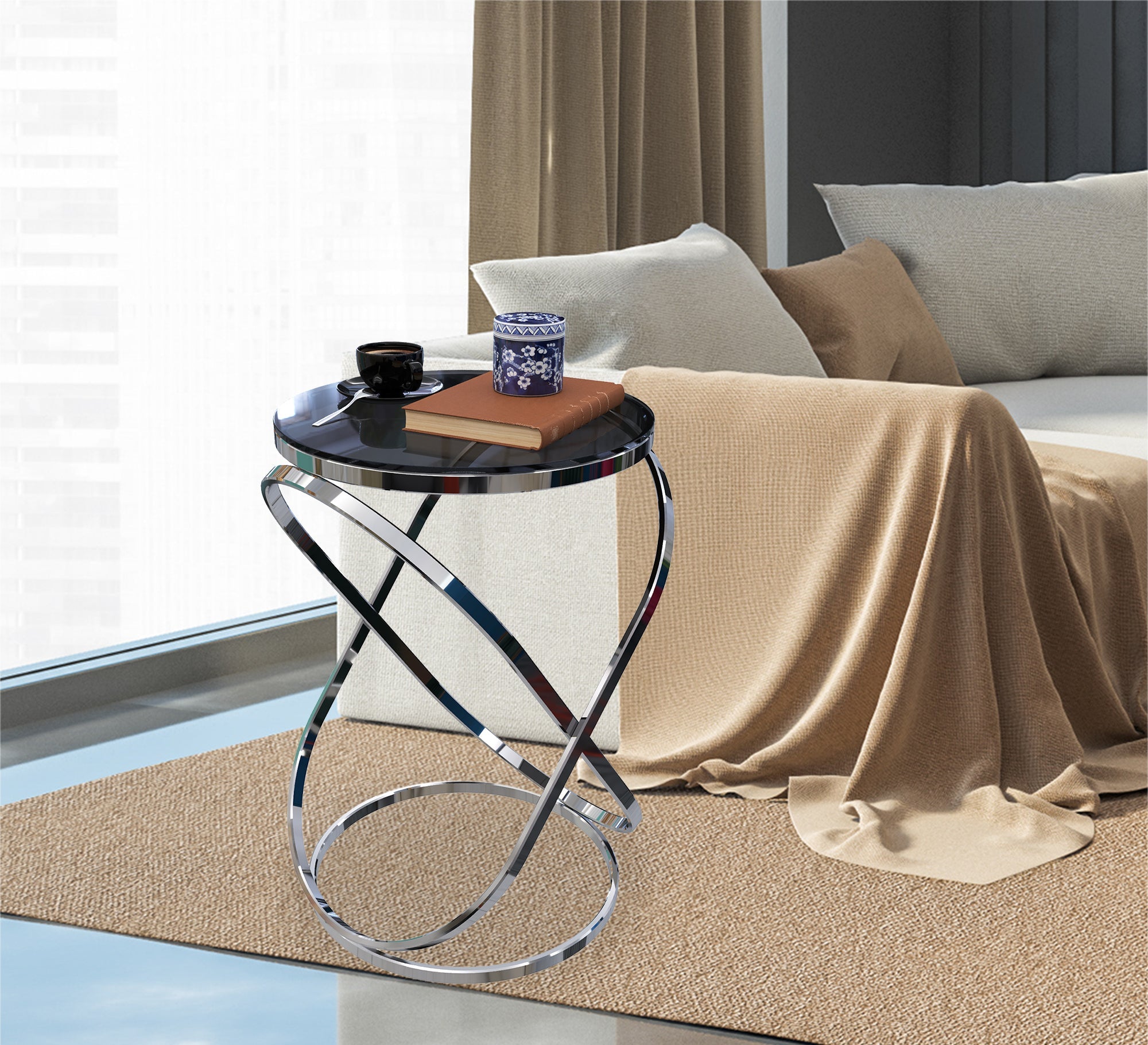 Table with a nested oval steel frame - Vitrine Furniture - Furniture