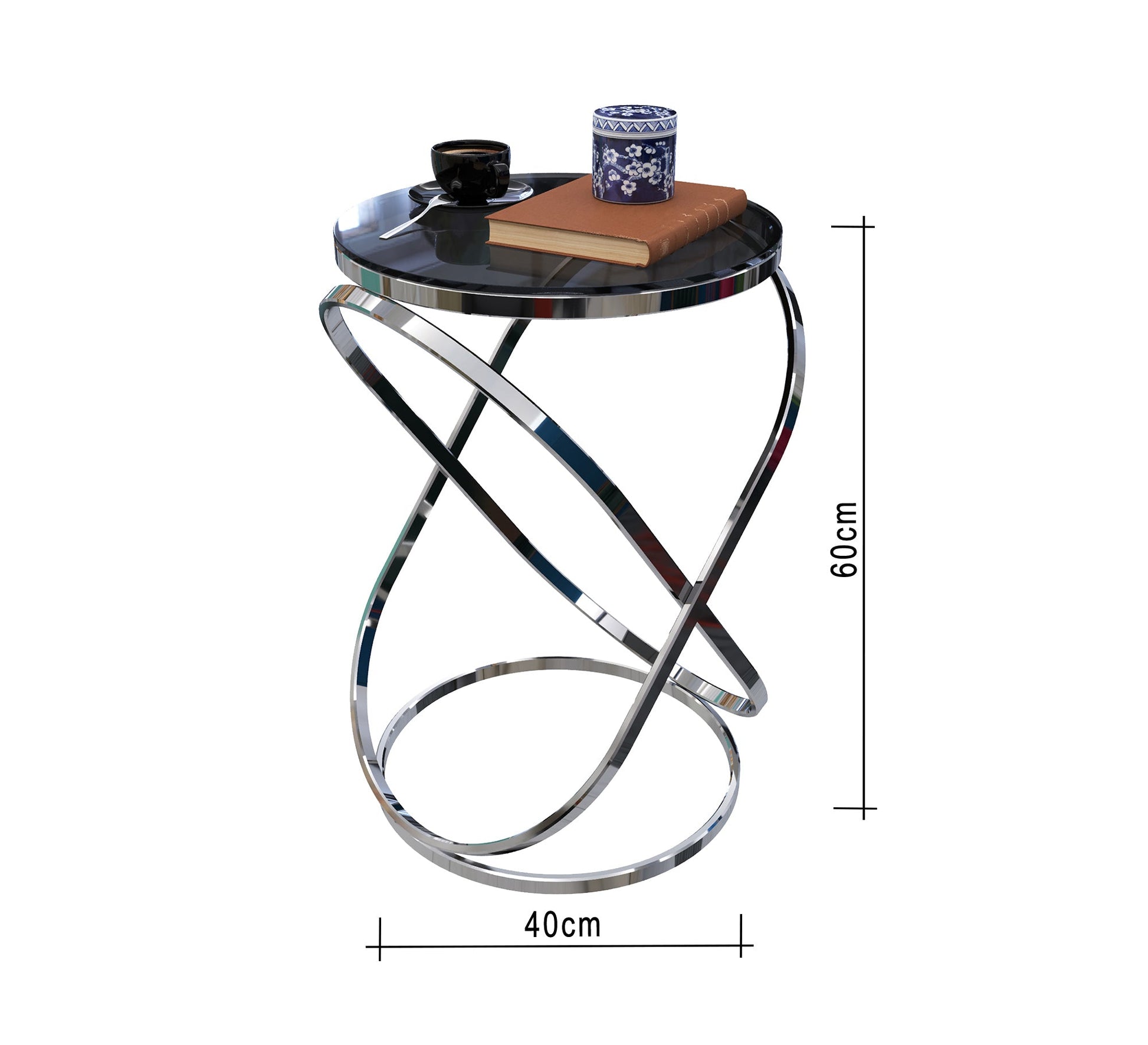 Table with a nested oval steel frame - Vitrine Furniture - Side Tables