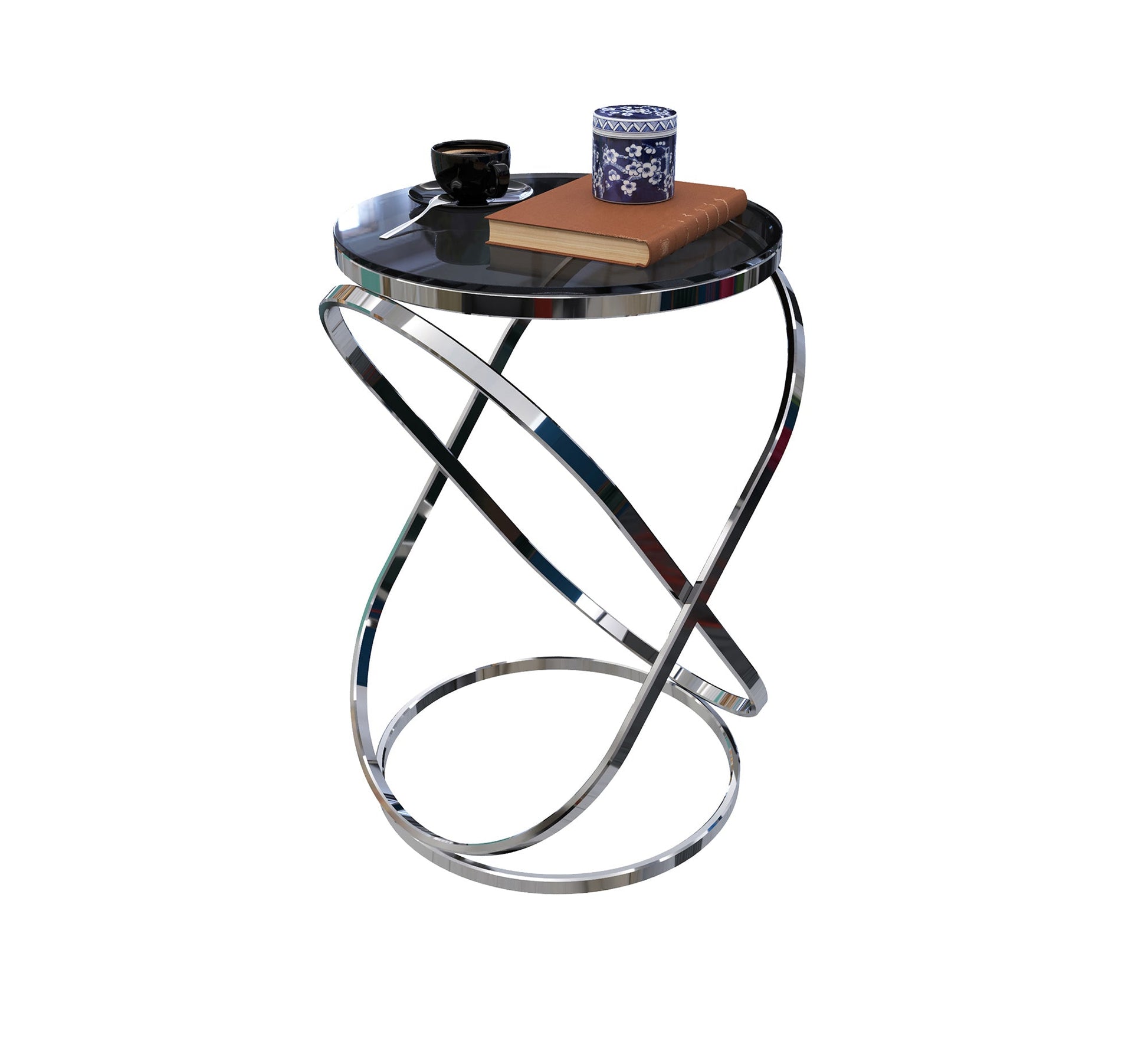 Table with a nested oval steel frame - Vitrine Furniture - Side Tables