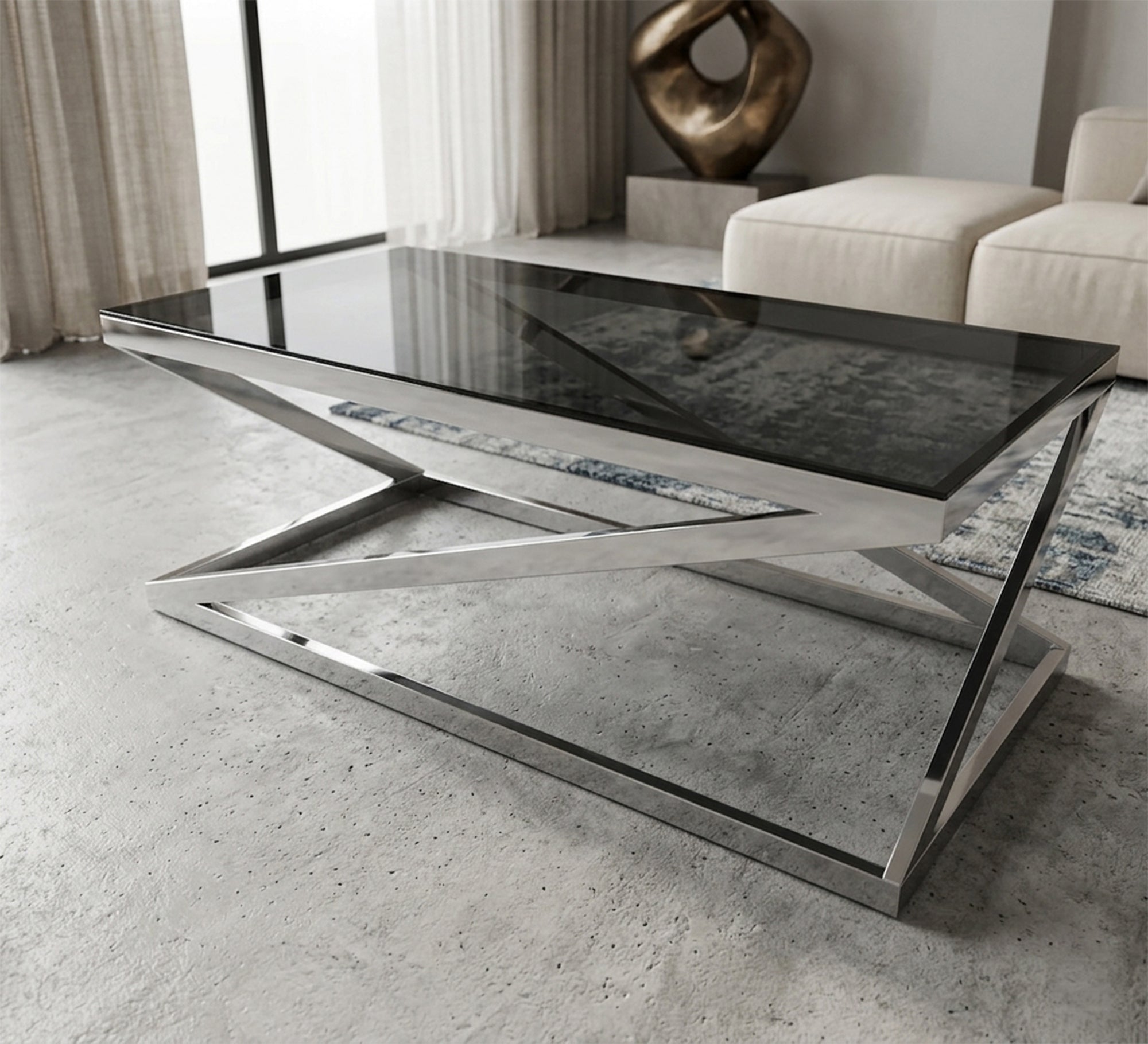 Table with a repeating Z - letter chassis - Vitrine Furniture - Coffee Tables