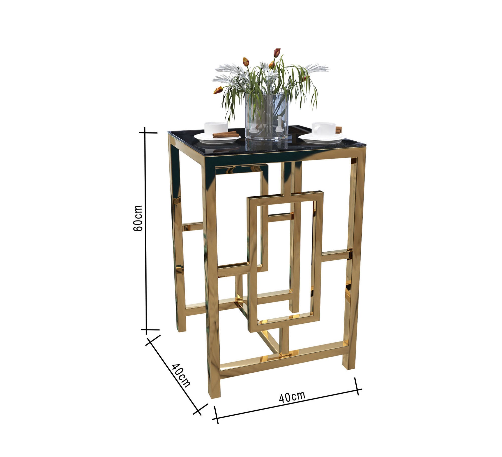 Table with steel sticks, overlapping beams - Vitrine Furniture - Furniture