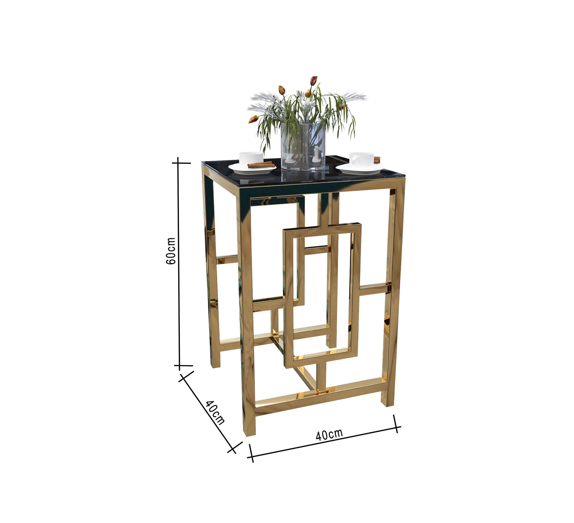 Table with steel sticks, overlapping beams - Vitrine Furniture - Side Tables