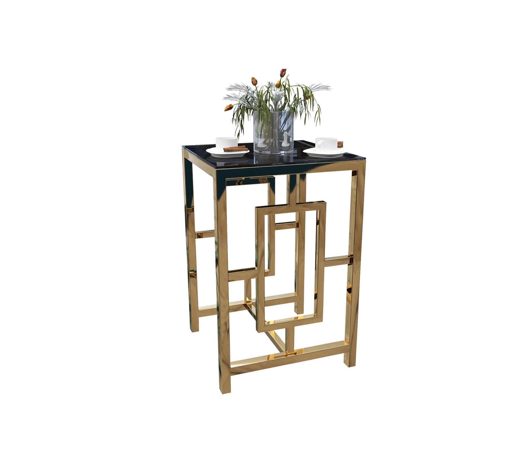 Table with steel sticks, overlapping beams - Vitrine Furniture - Side Tables