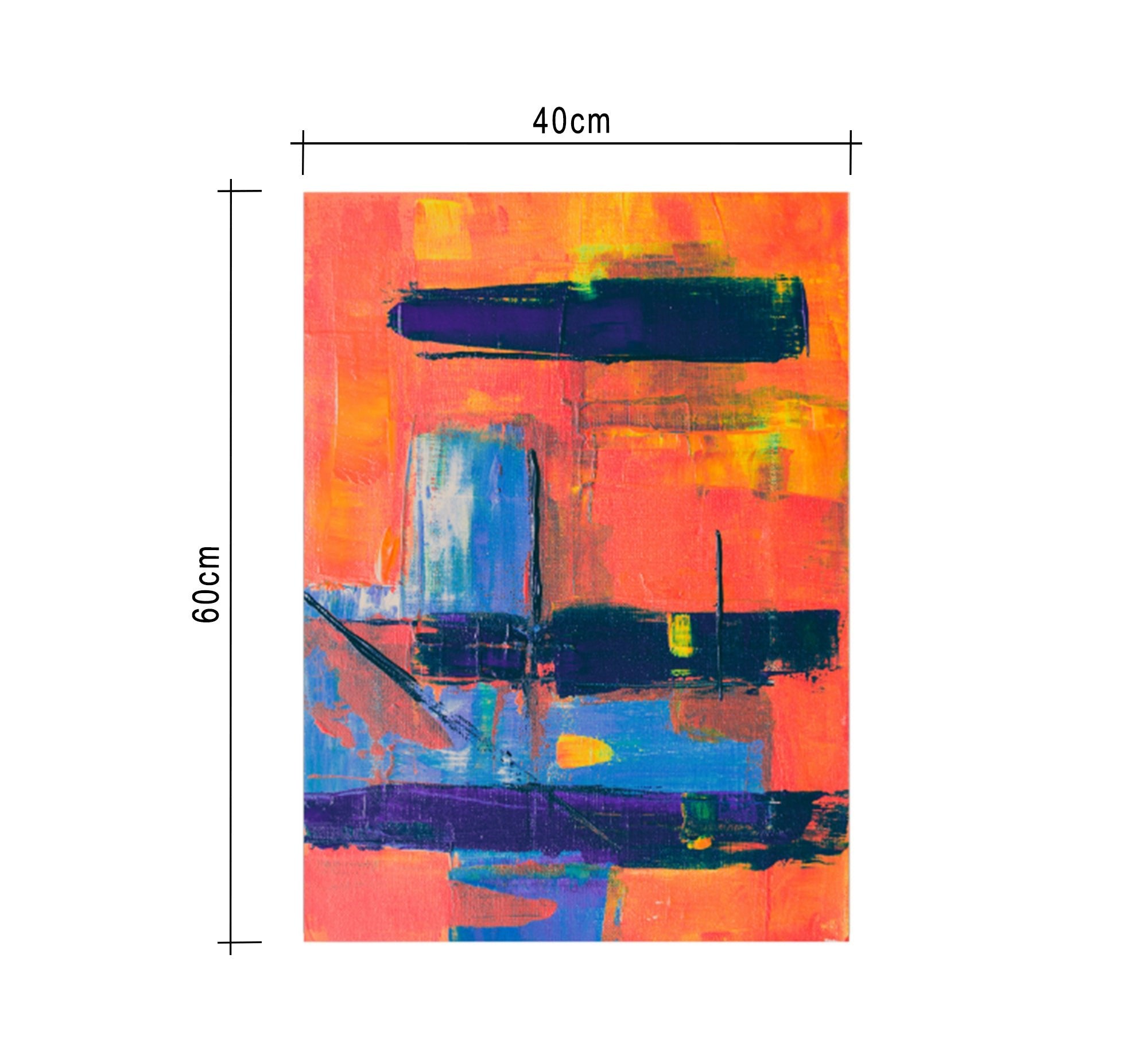 Tableau in orange and blue - Vitrine Furniture - Décor