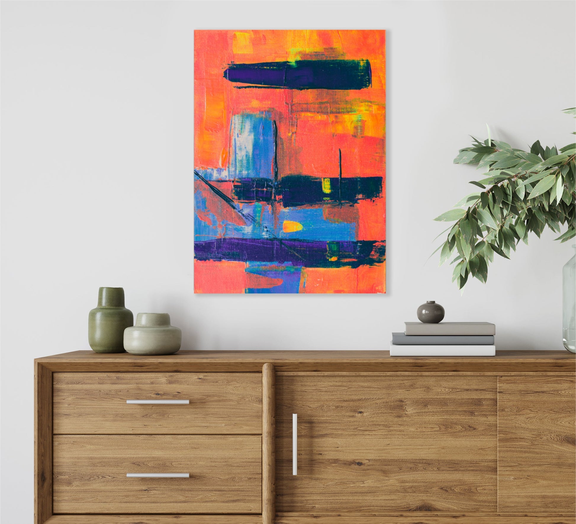 Tableau in orange and blue - Vitrine Furniture - Décor