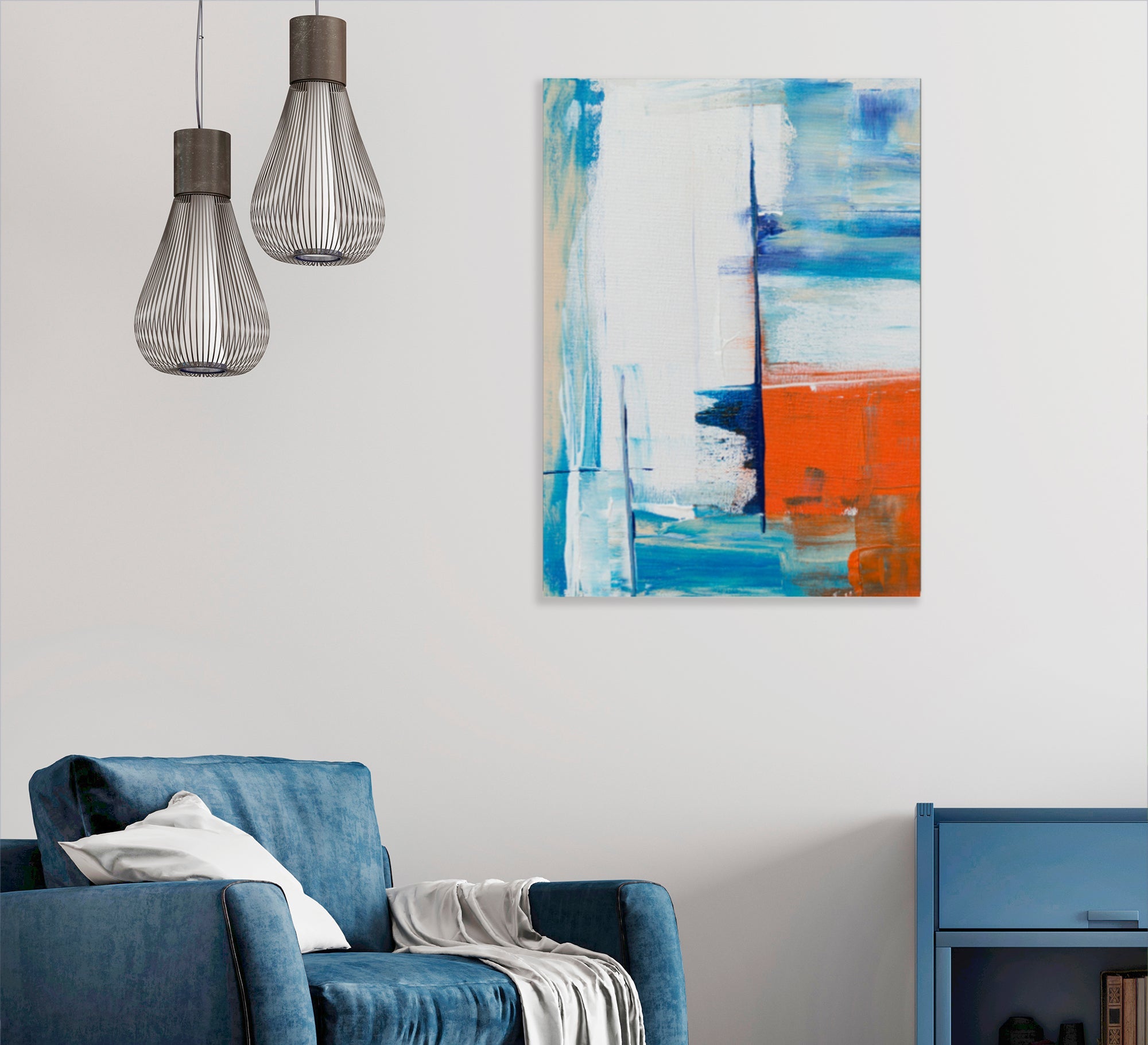 Tableau in shades of blue - Vitrine Furniture - Décor