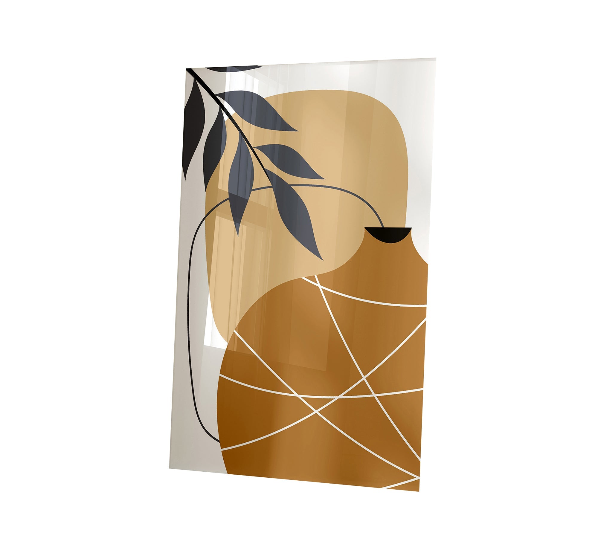 Tableau of a bottle with leaves - Vitrine Furniture - Décor