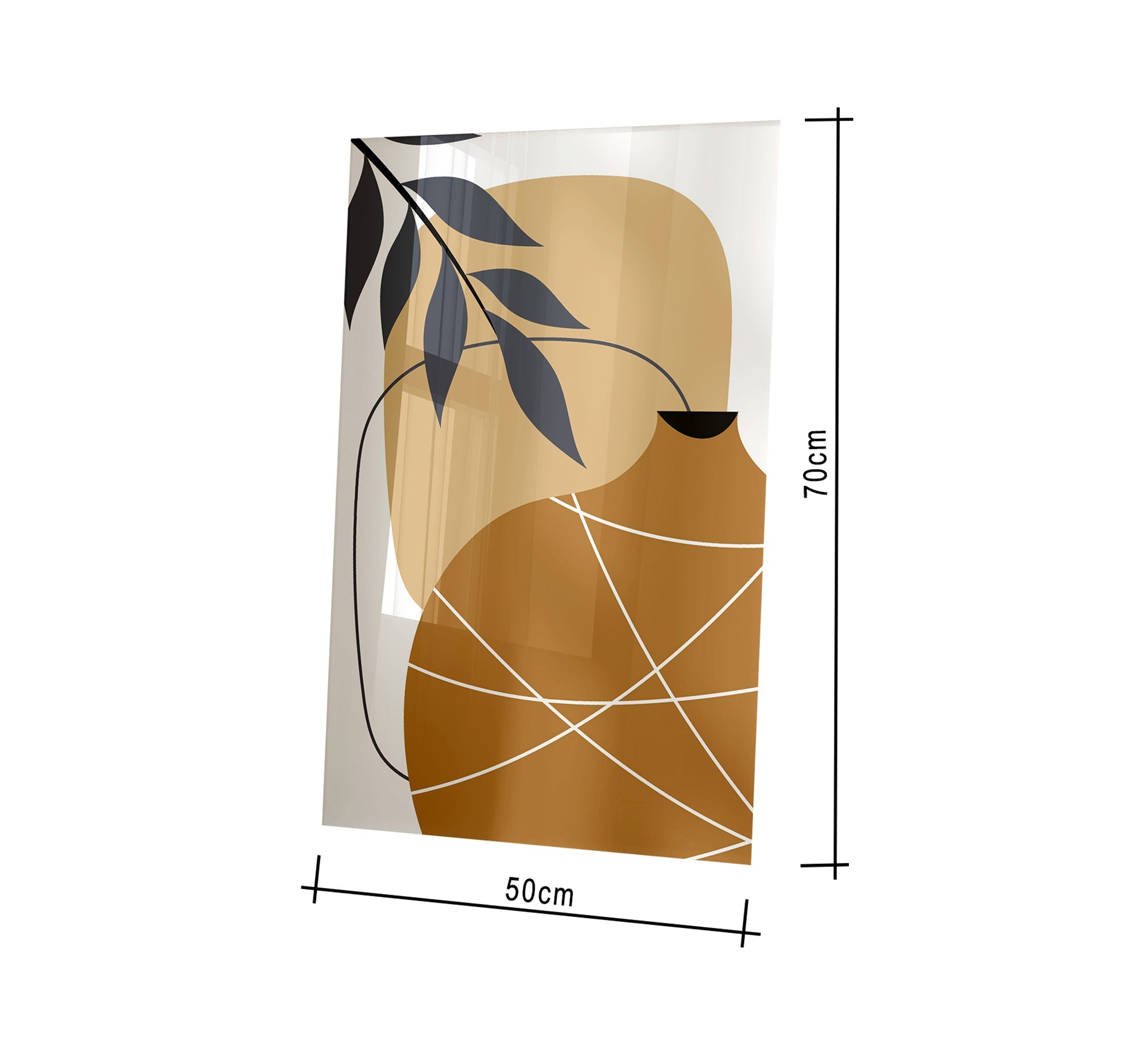 Tableau of a bottle with leaves - Vitrine Furniture - Décor