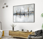 Tableau with a black frame for a group of buildings - Vitrine Furniture - Décor