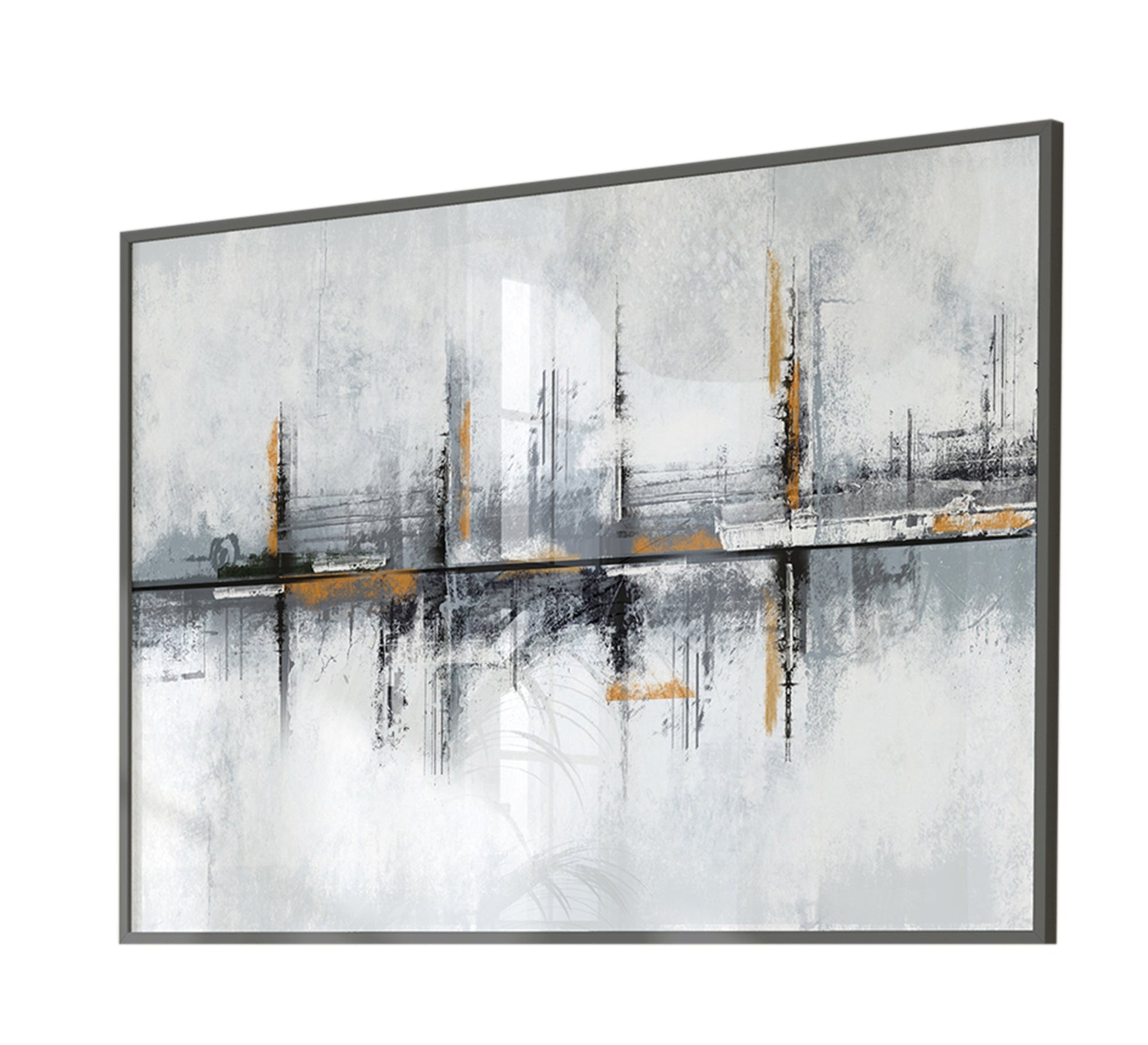 Tableau with a black frame for a group of buildings - Vitrine Furniture - Décor