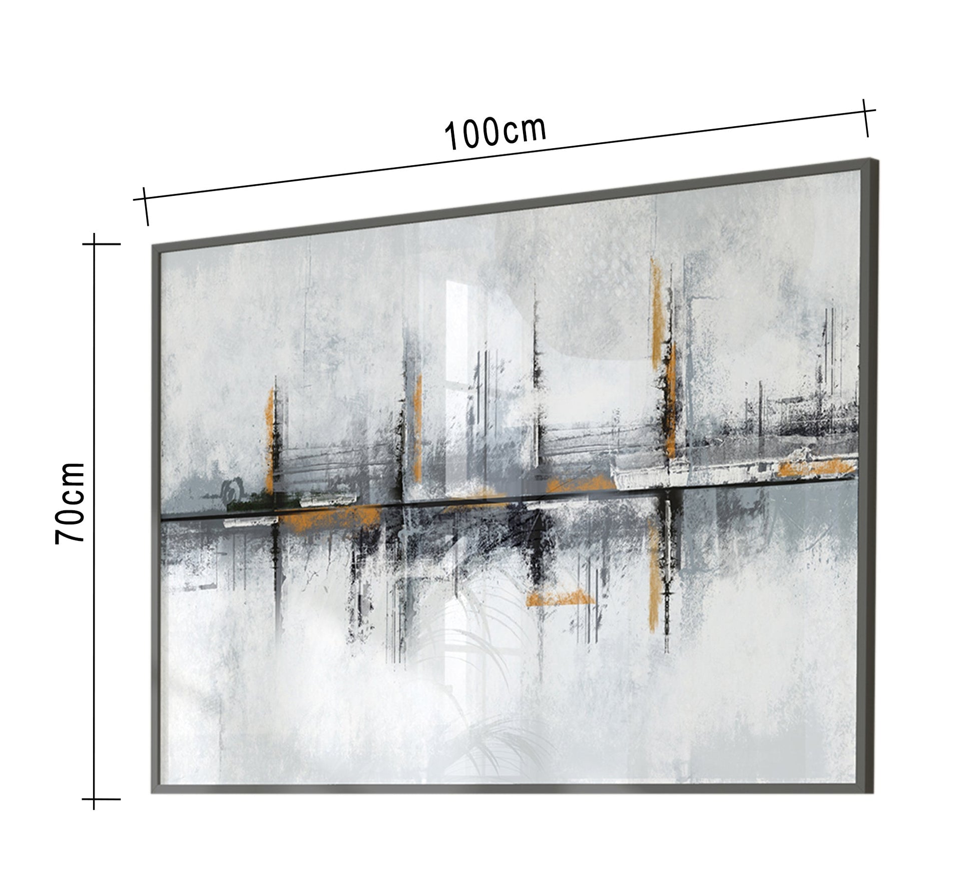 Tableau with a black frame for a group of buildings - Vitrine Furniture - Décor