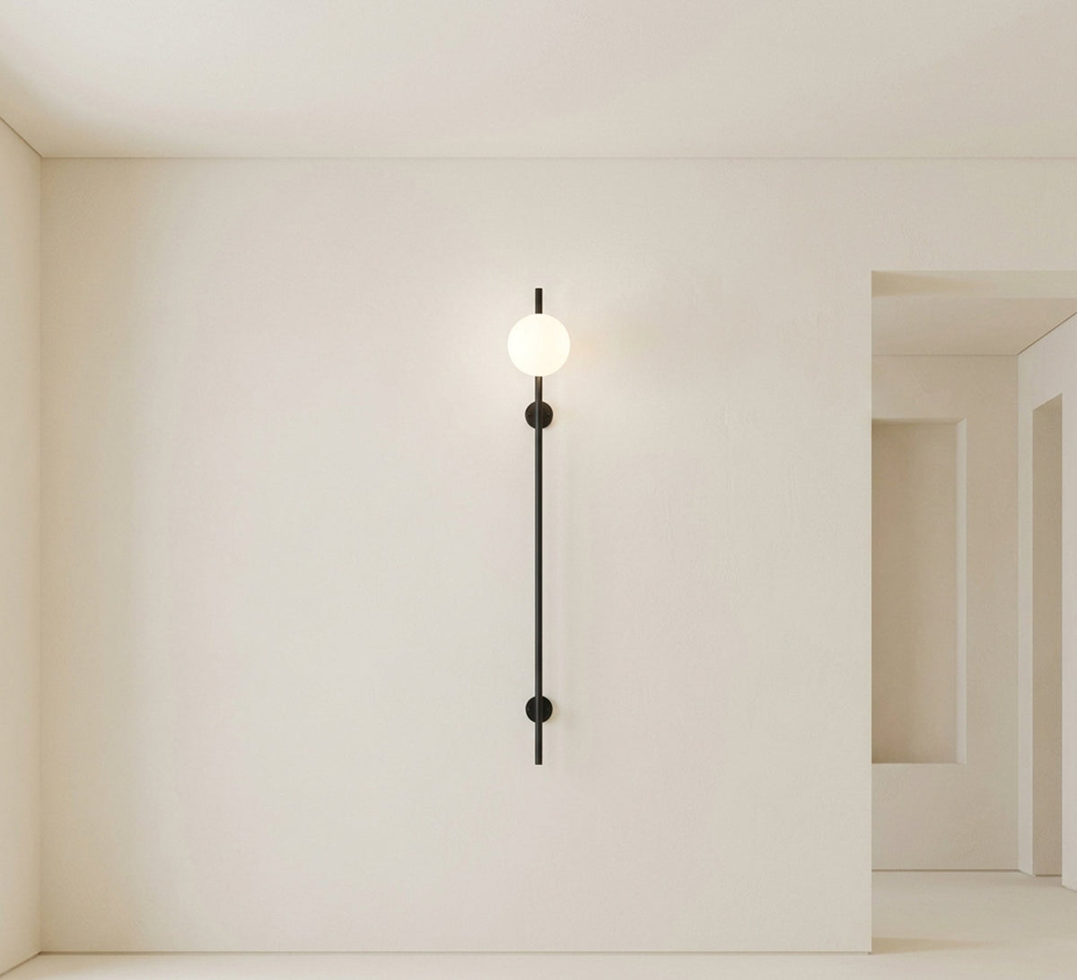 Tall Black Linear Globe Wall Sconce - Vitrine Furniture - Wall Sconce