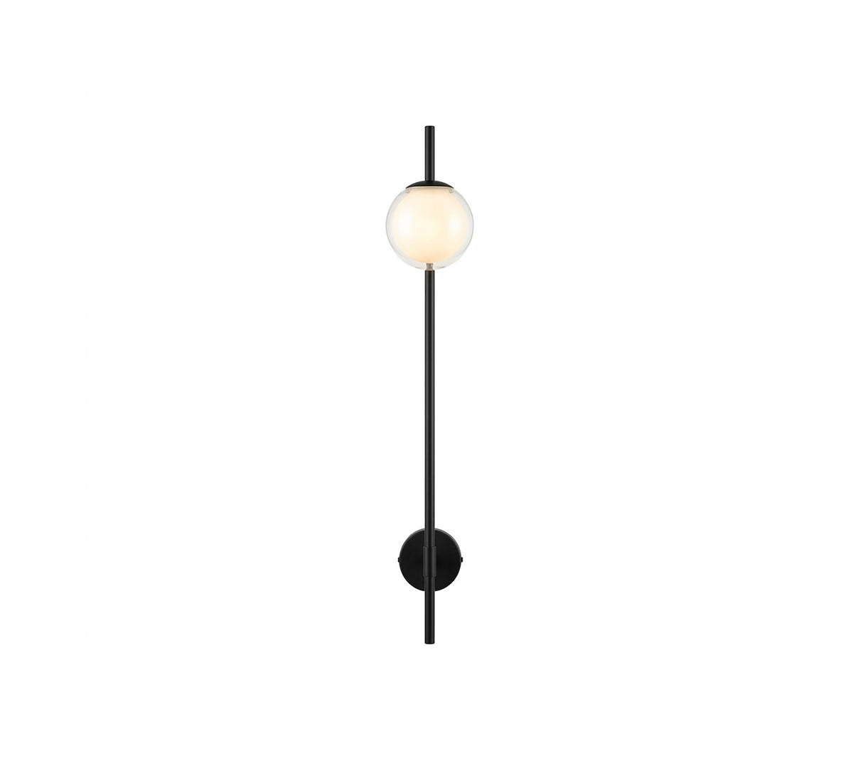 Tall Black Linear Globe Wall Sconce - Vitrine Furniture - Wall Sconce
