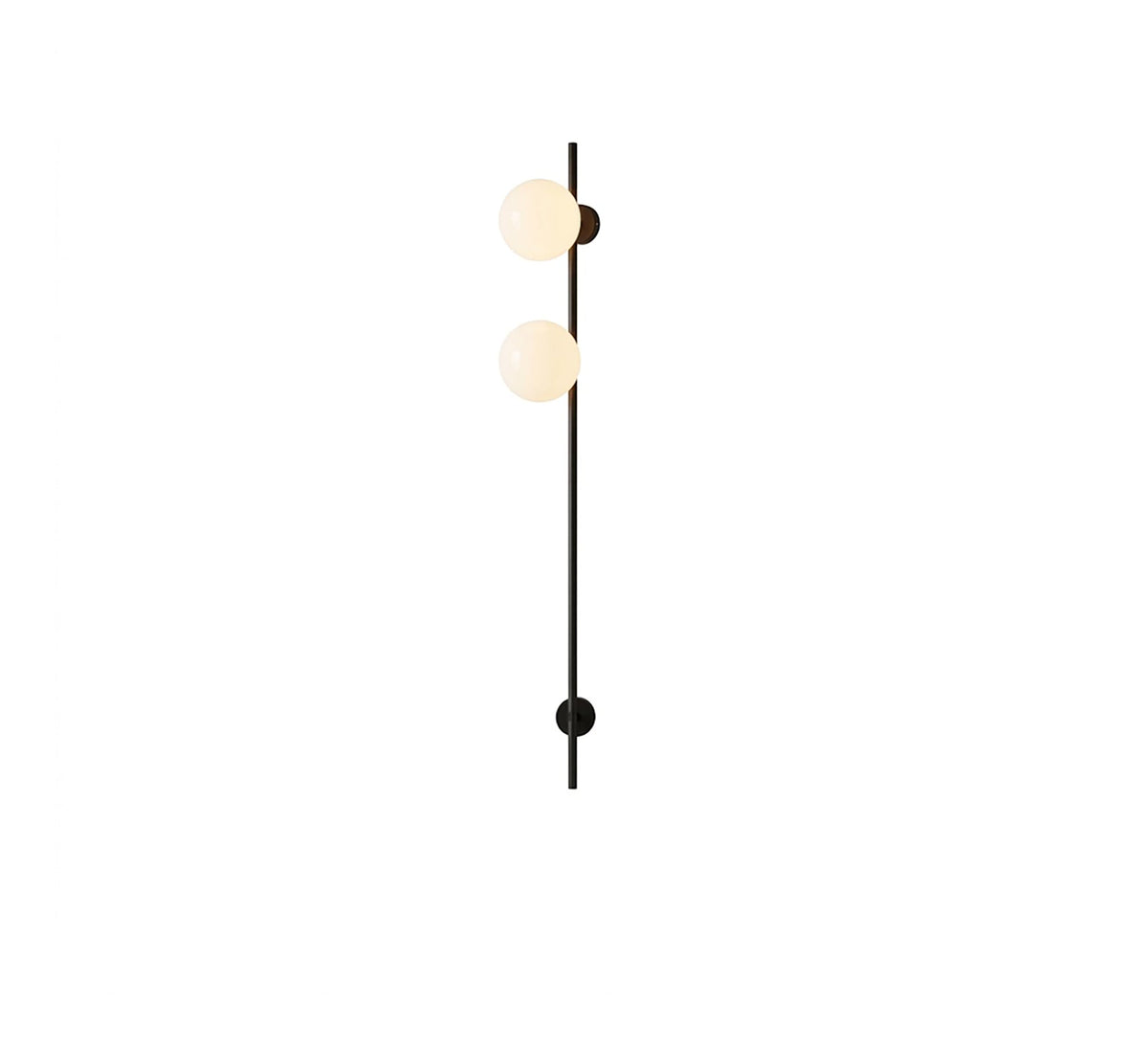 Tall Black Linear Twin Globe Sconce - Vitrine Furniture - Wall Sconce