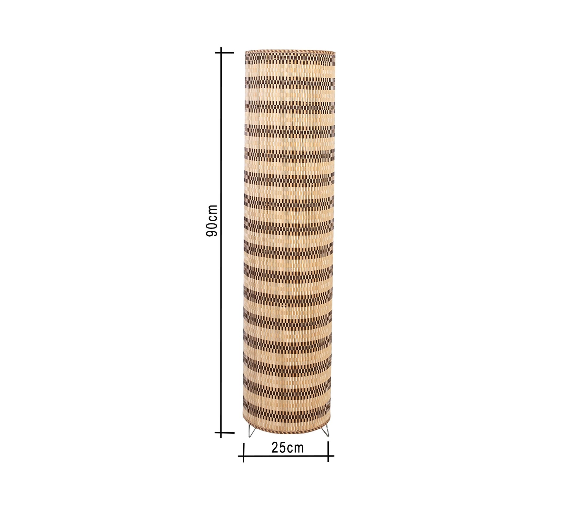 Tall cylindrical floor lamp in beige and brown - Vitrine Furniture - Lighting