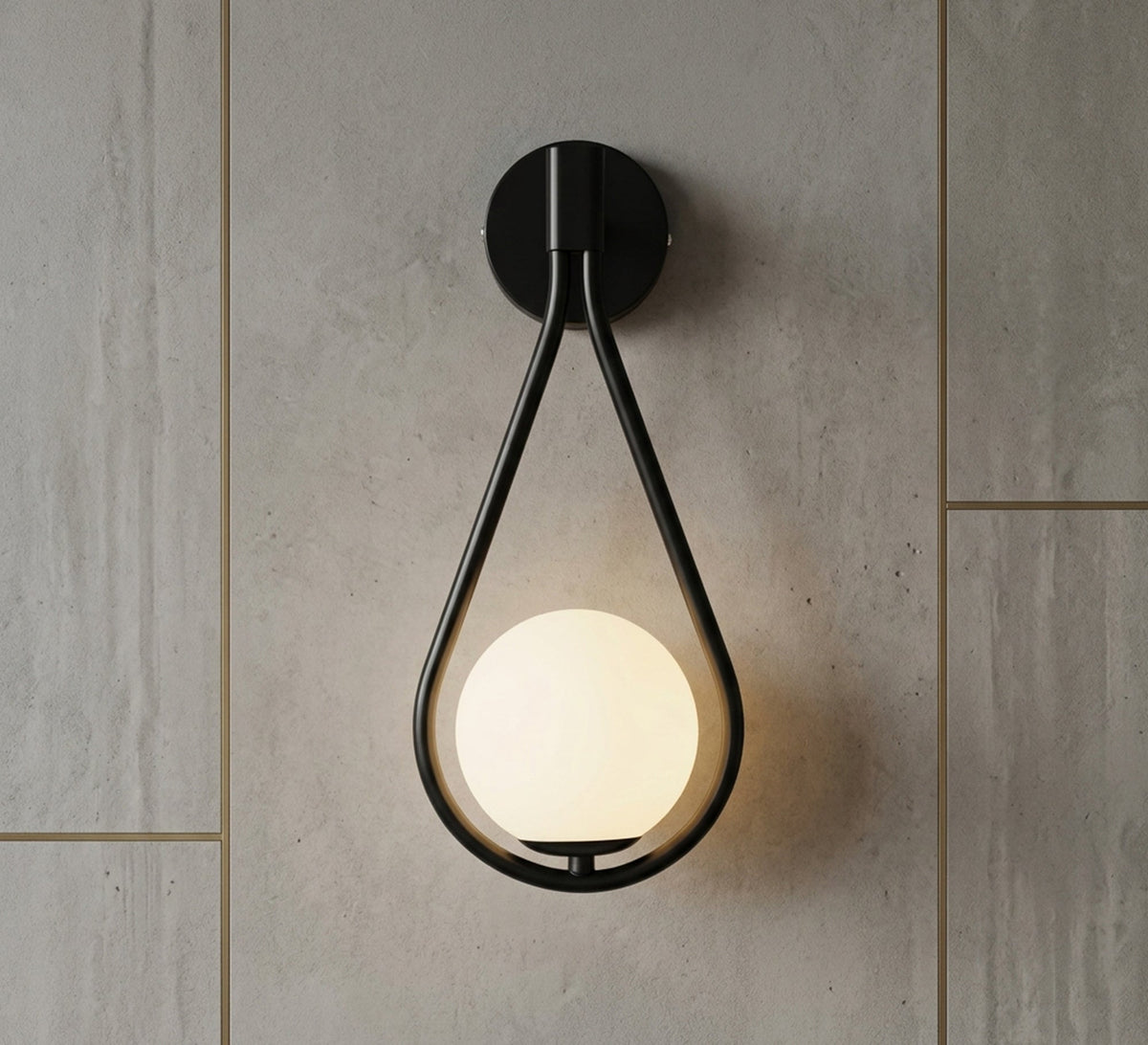 Teardrop Frame Wall Sconce with Globe - Vitrine Furniture - Wall Sconce