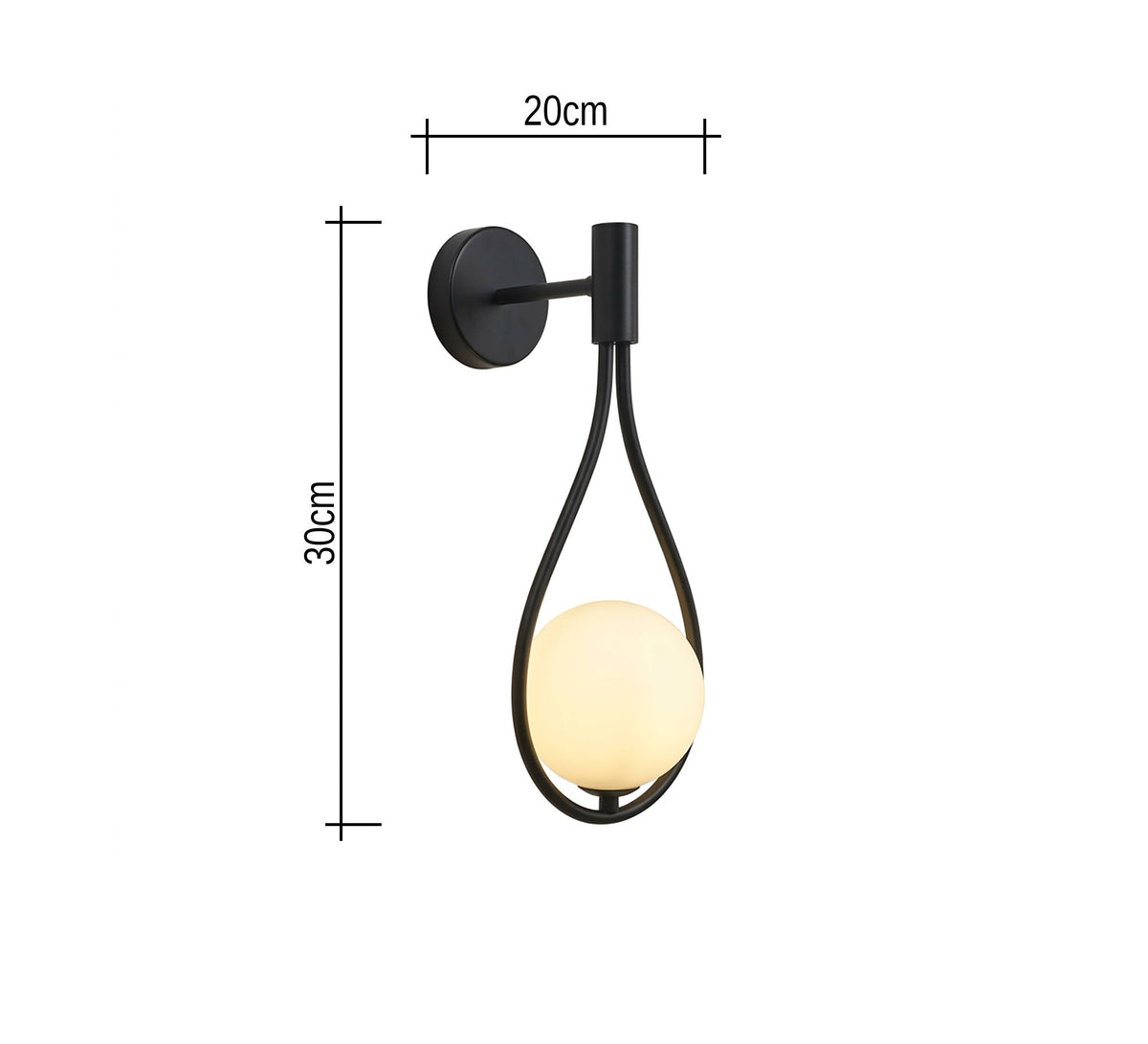 Teardrop Frame Wall Sconce with Globe - Vitrine Furniture - Wall Sconce