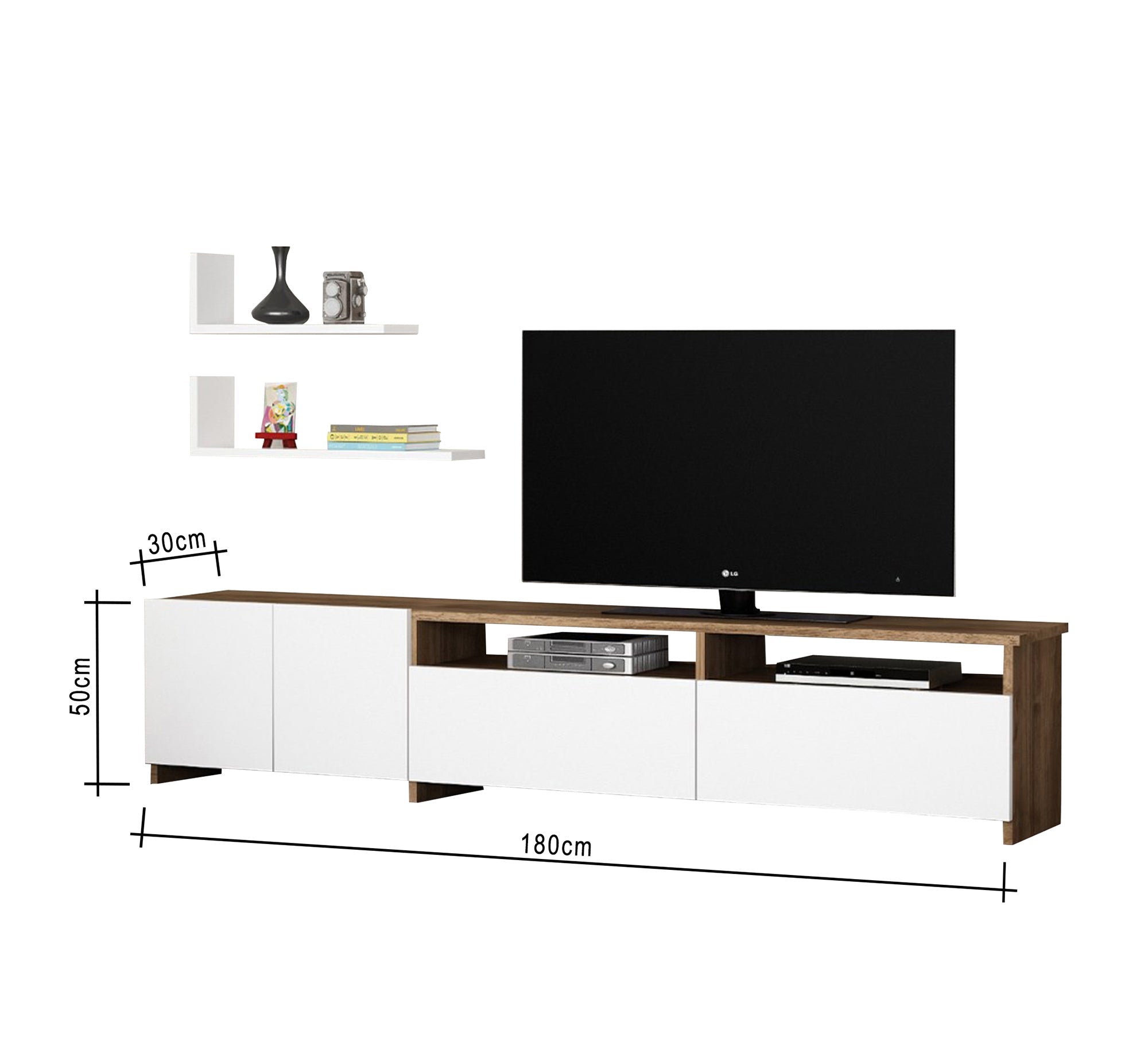 Television unit with three wall shelves - Vitrine Furniture - Furniture