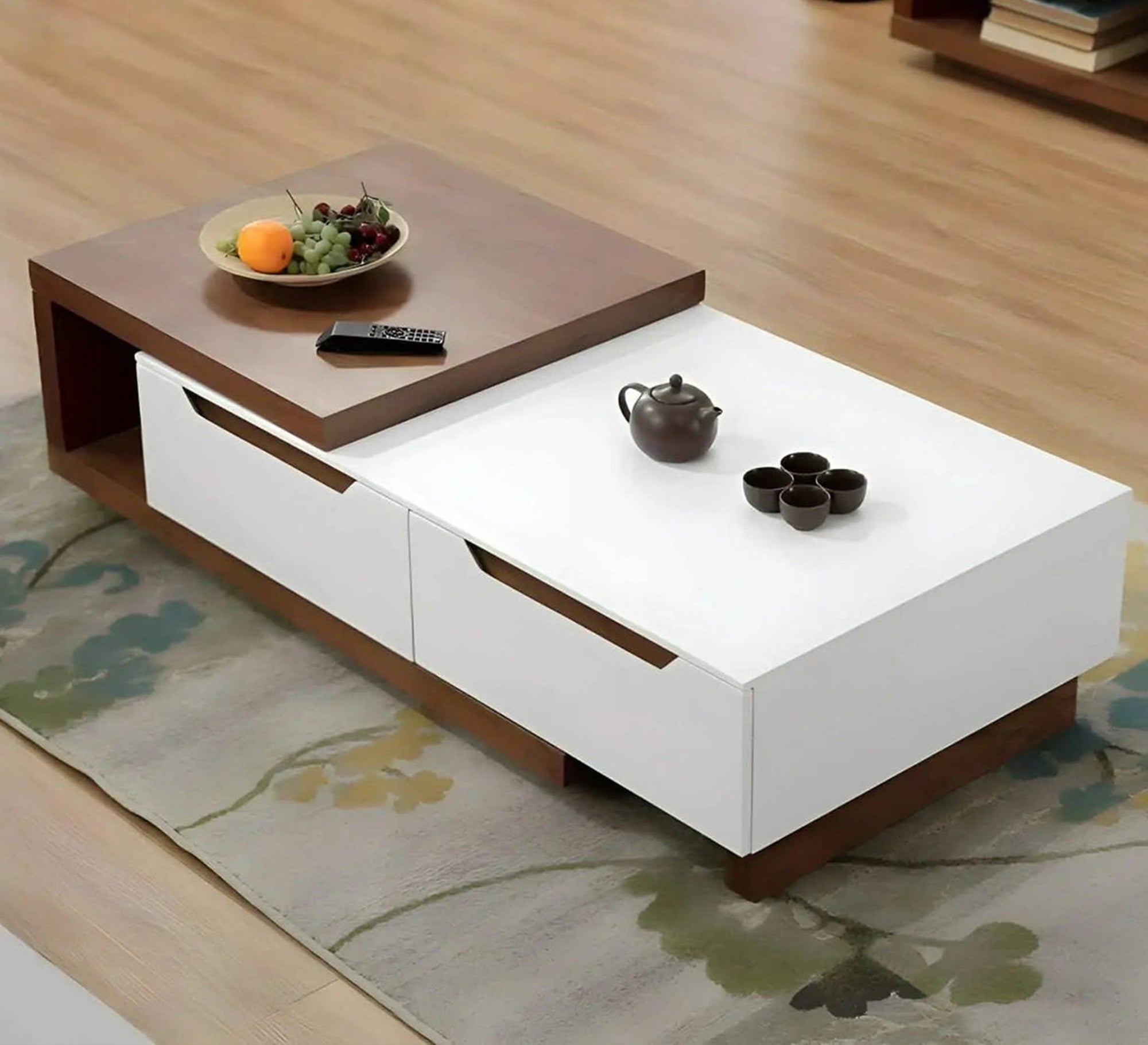 Tenting table set in white and warm wood - Vitrine Furniture - Furniture