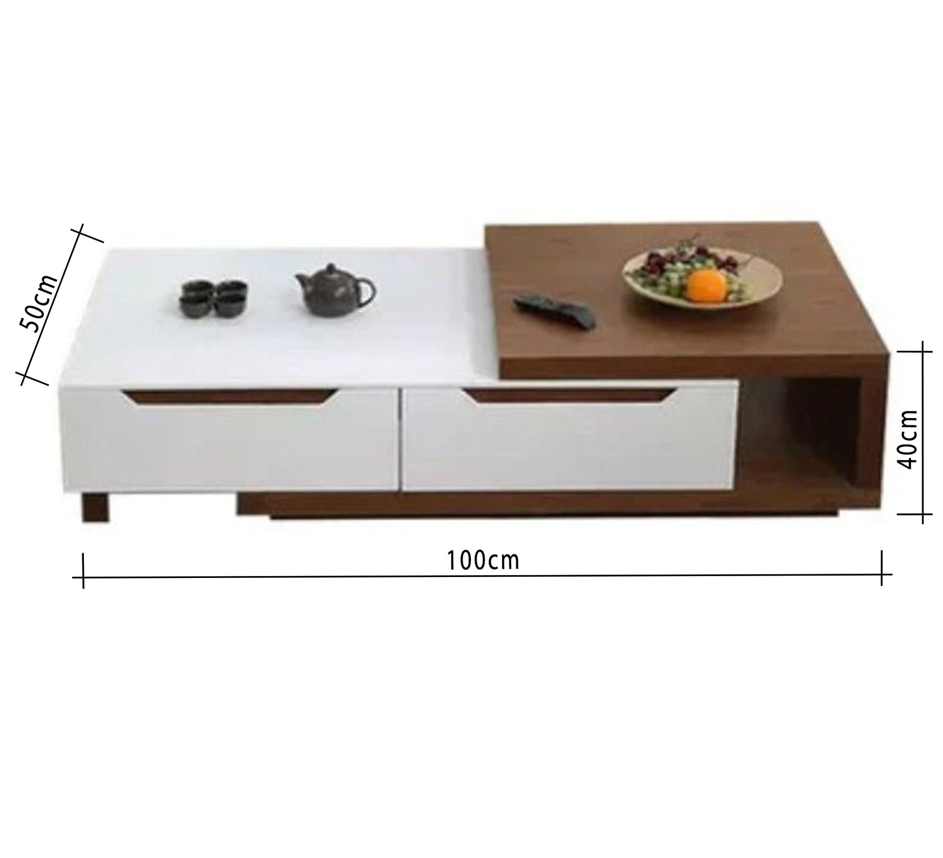 Tenting table set in white and warm wood - Vitrine Furniture - Furniture