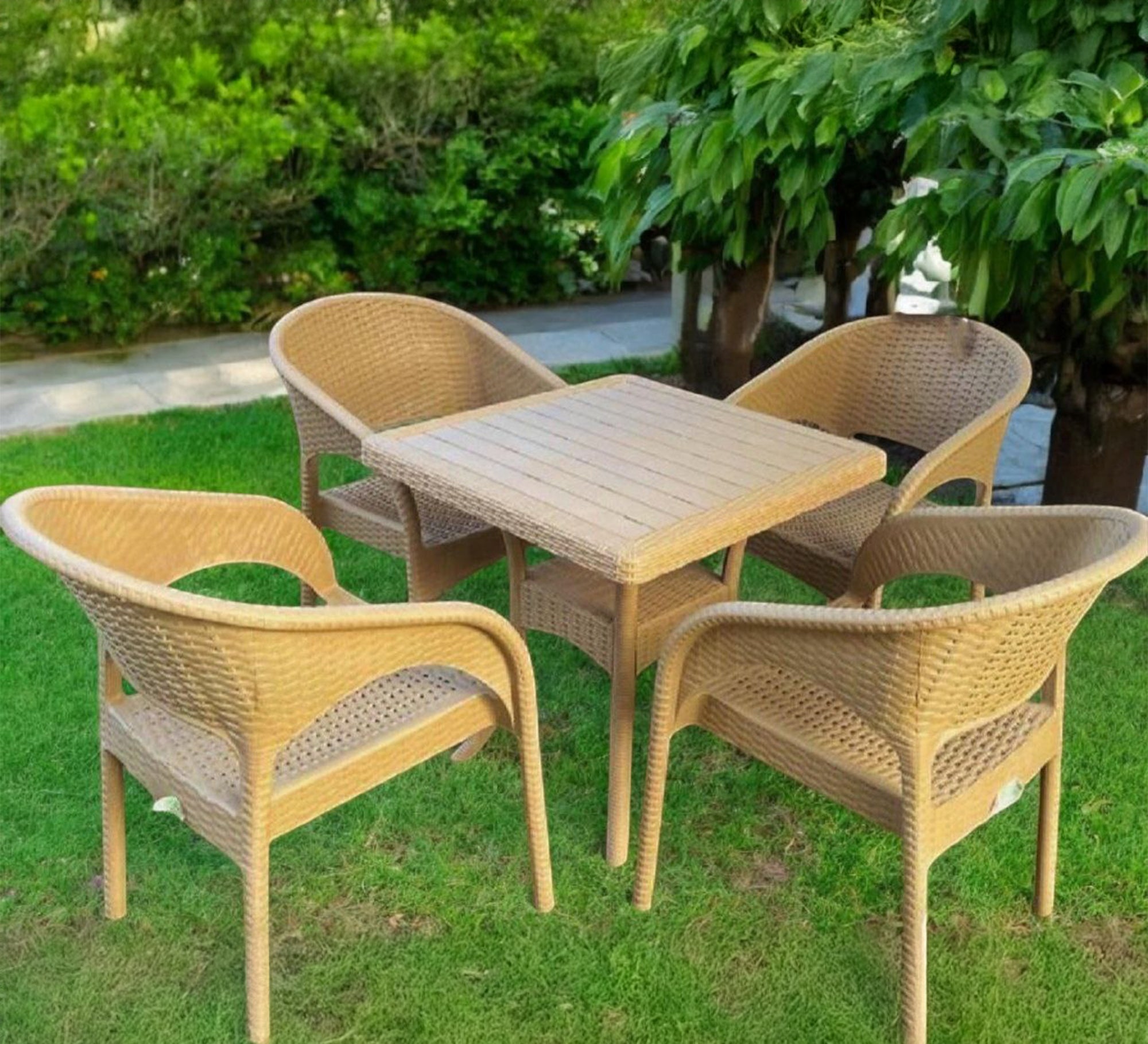Terrace and garden seating set with a square table - Vitrine Furniture - Outdoor Products