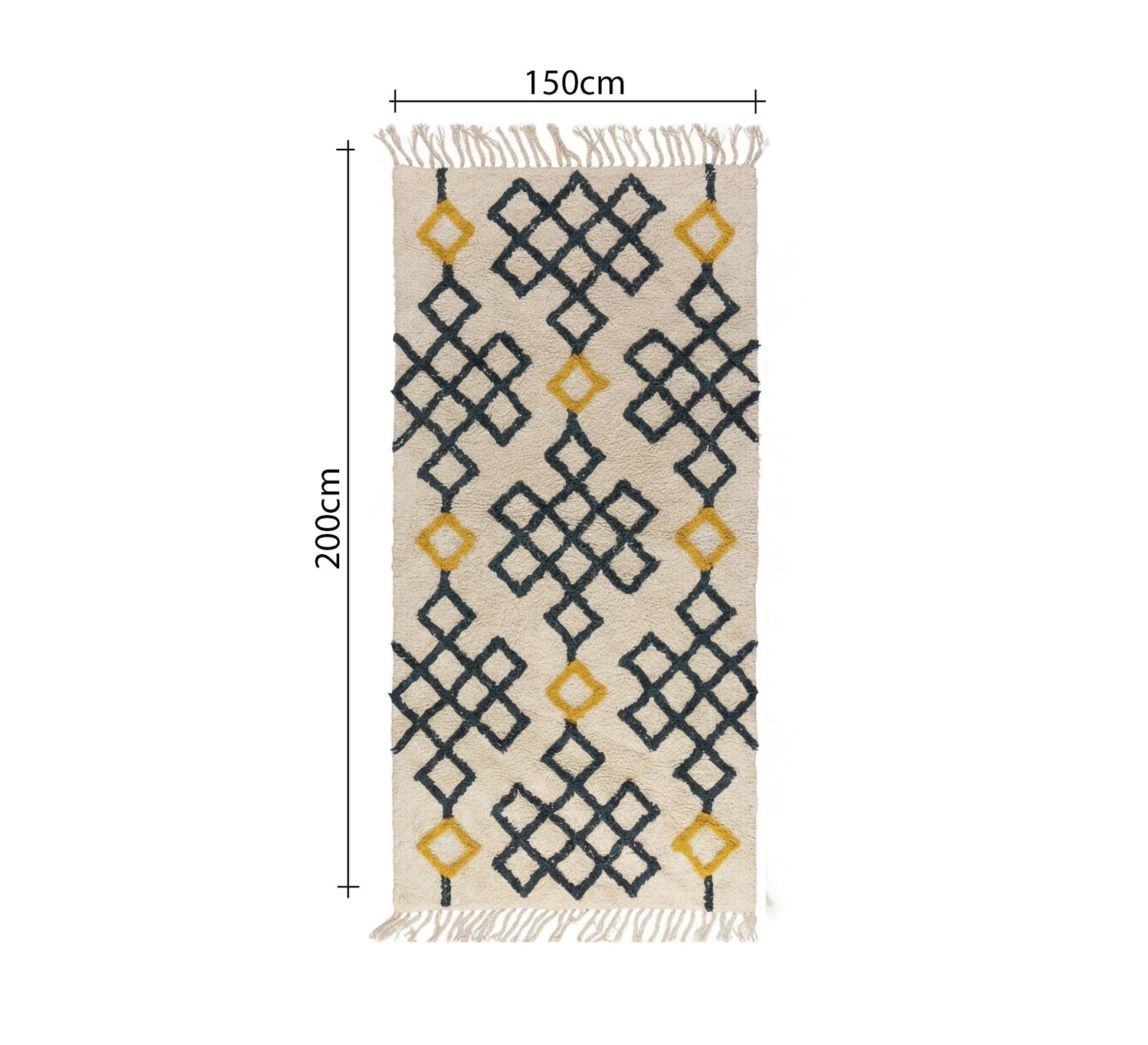 Thick pile rug with diamond pattern - Vitrine Furniture - Accessories