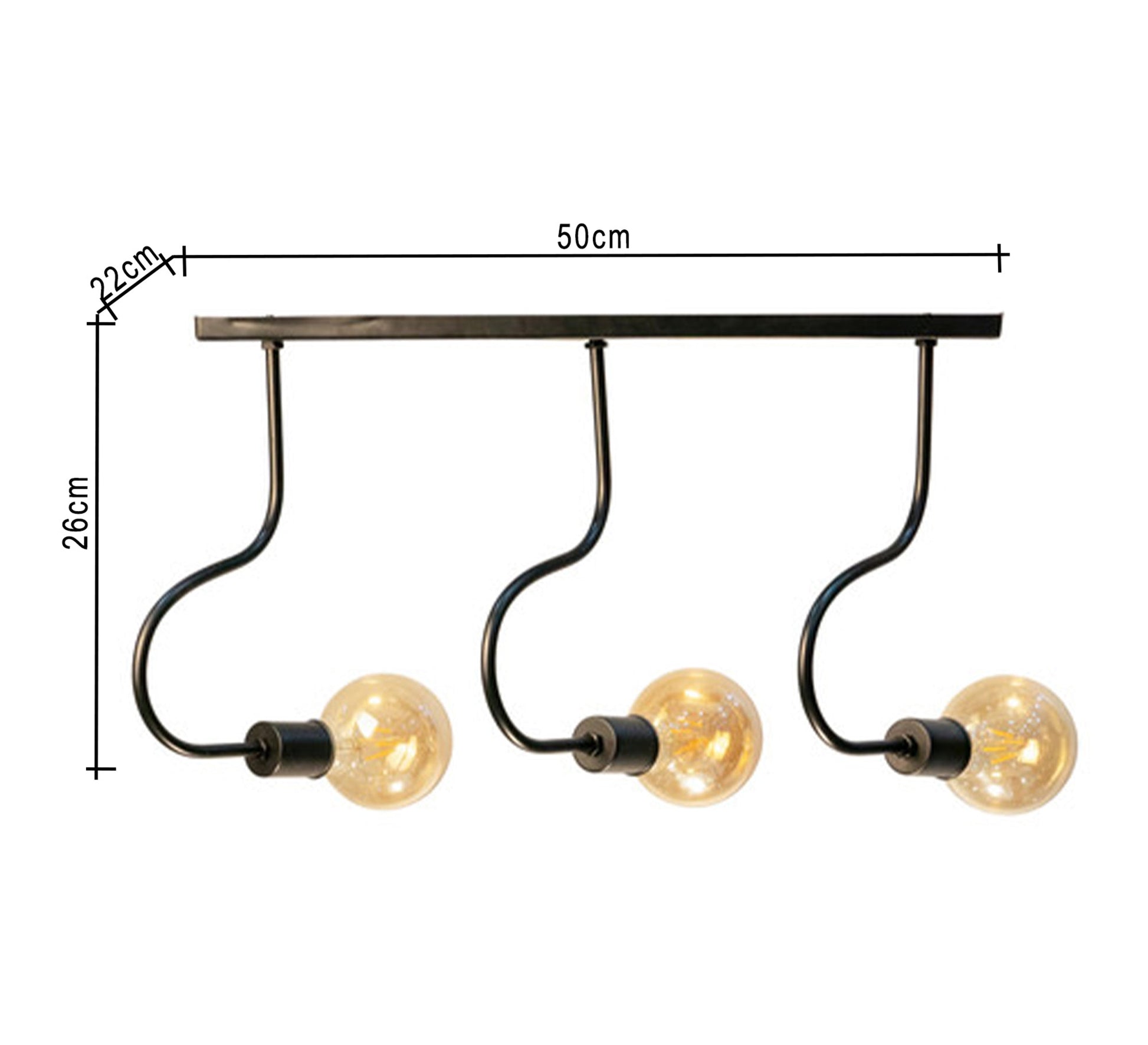 Three - Arm Ruler Ceiling Lamp - Vitrine Furniture - Lighting