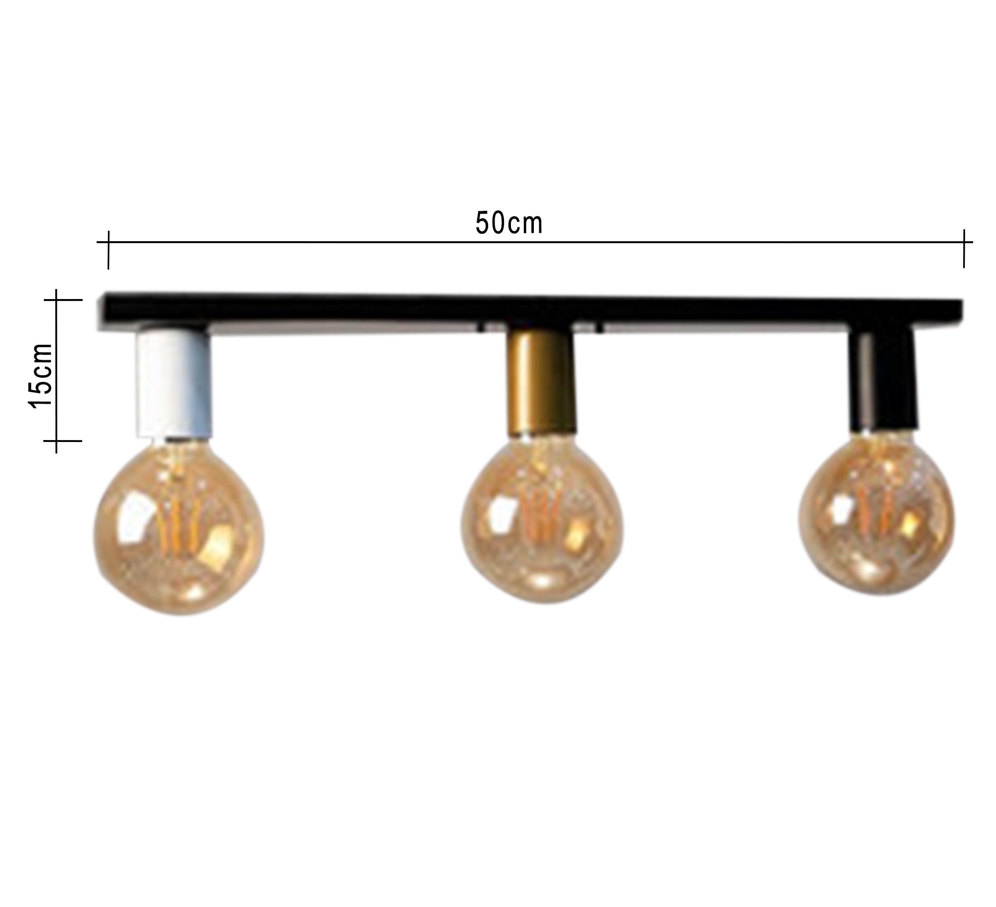 Three - bulb ceiling lamp with colored switches - Vitrine Furniture - Lighting