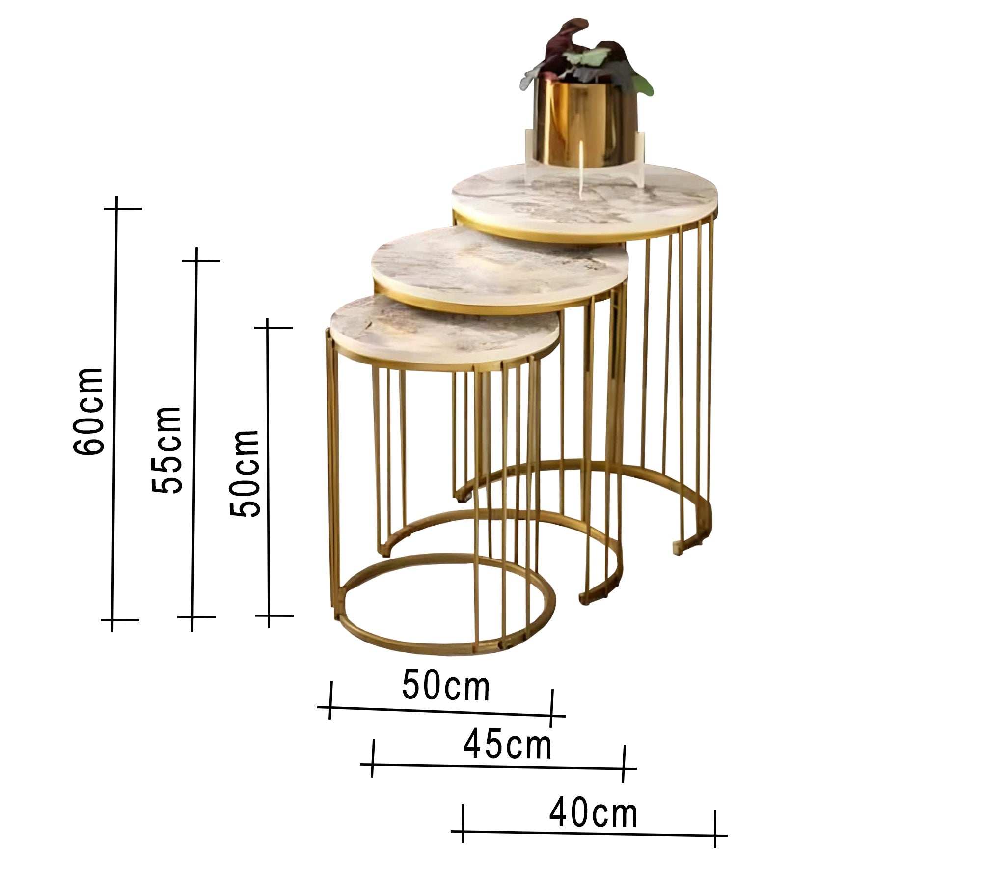 Three circular tables with various sizes - Vitrine Furniture - Furniture