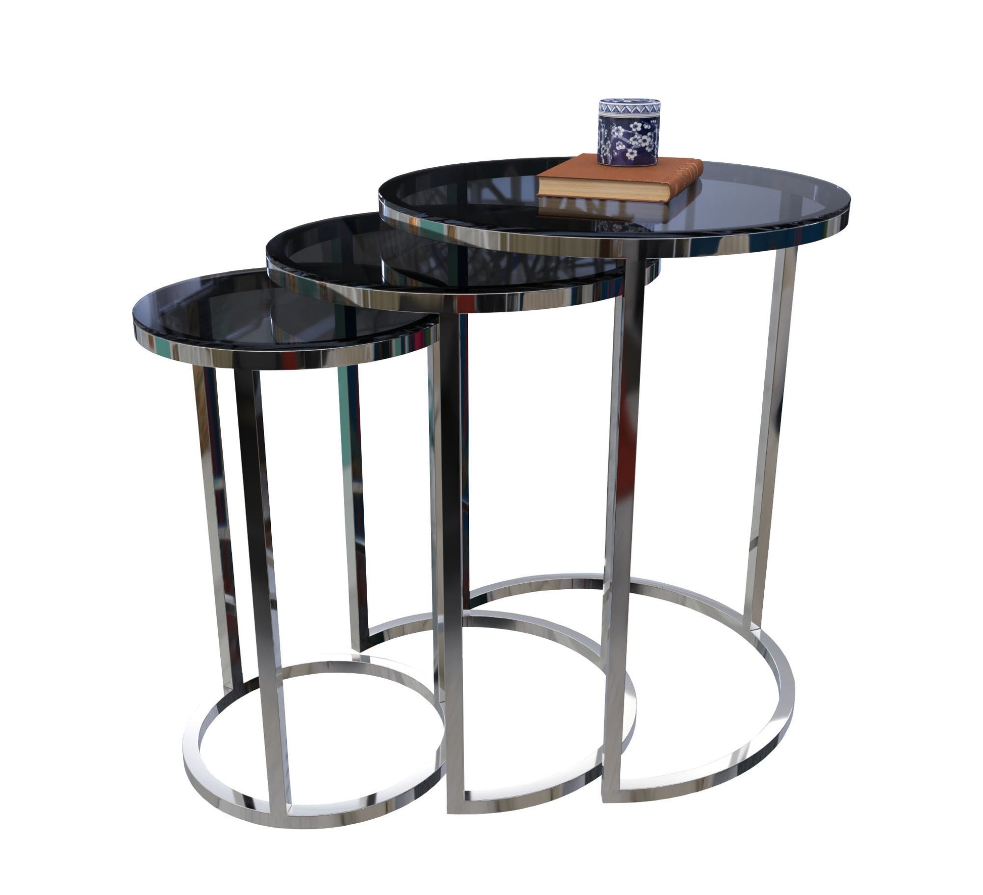 Three delicately designed circular tables - Vitrine Furniture - Furniture