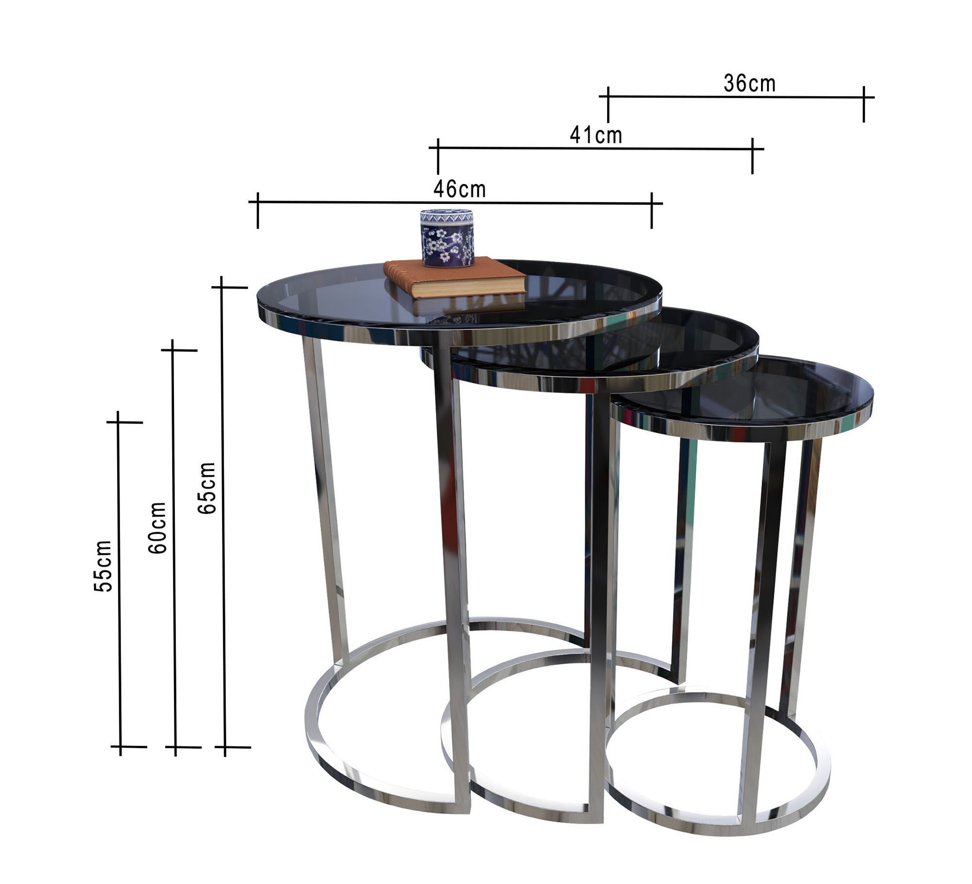 Three delicately designed circular tables - Vitrine Furniture - Furniture