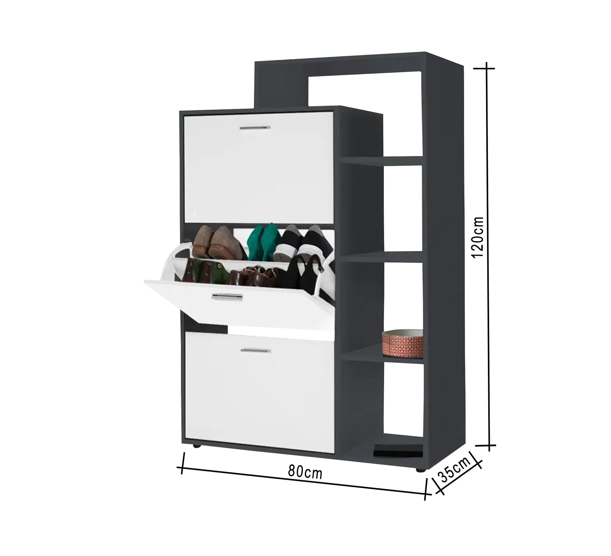 Three - door shoe rack with fan - Vitrine Furniture - Furniture