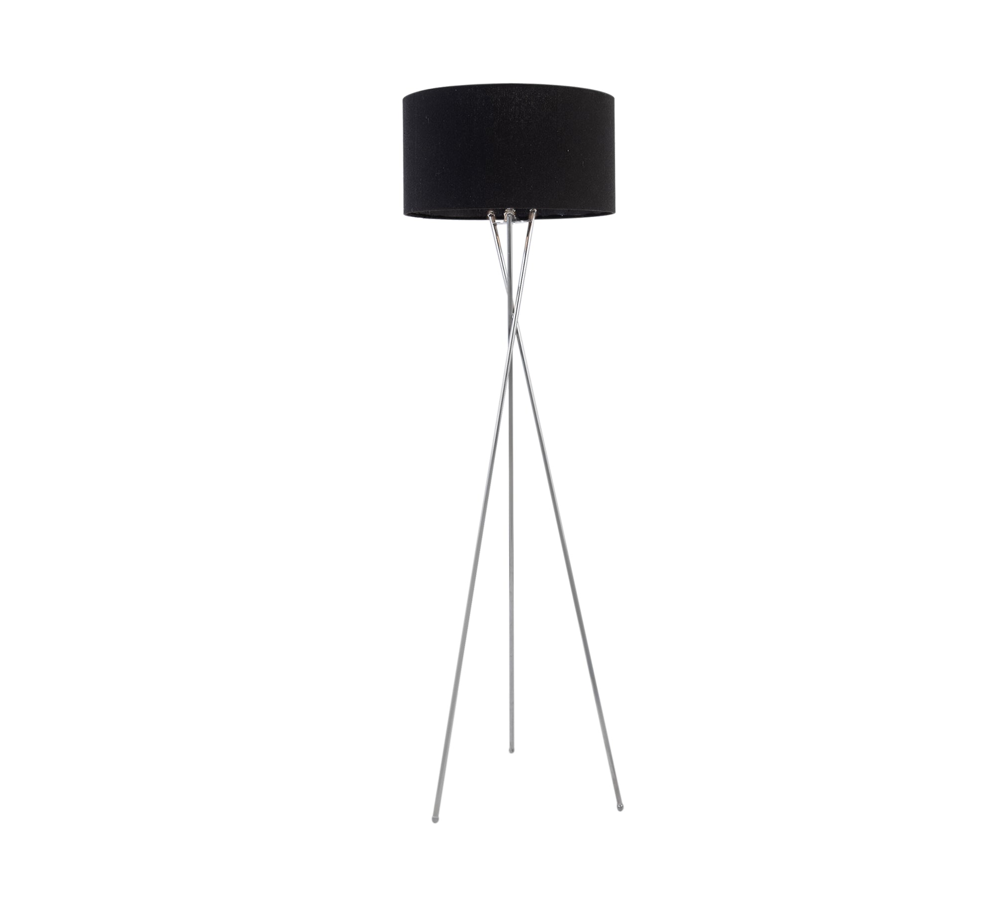 Three - legged metal floor lamp with black shade - Vitrine Furniture - Lighting