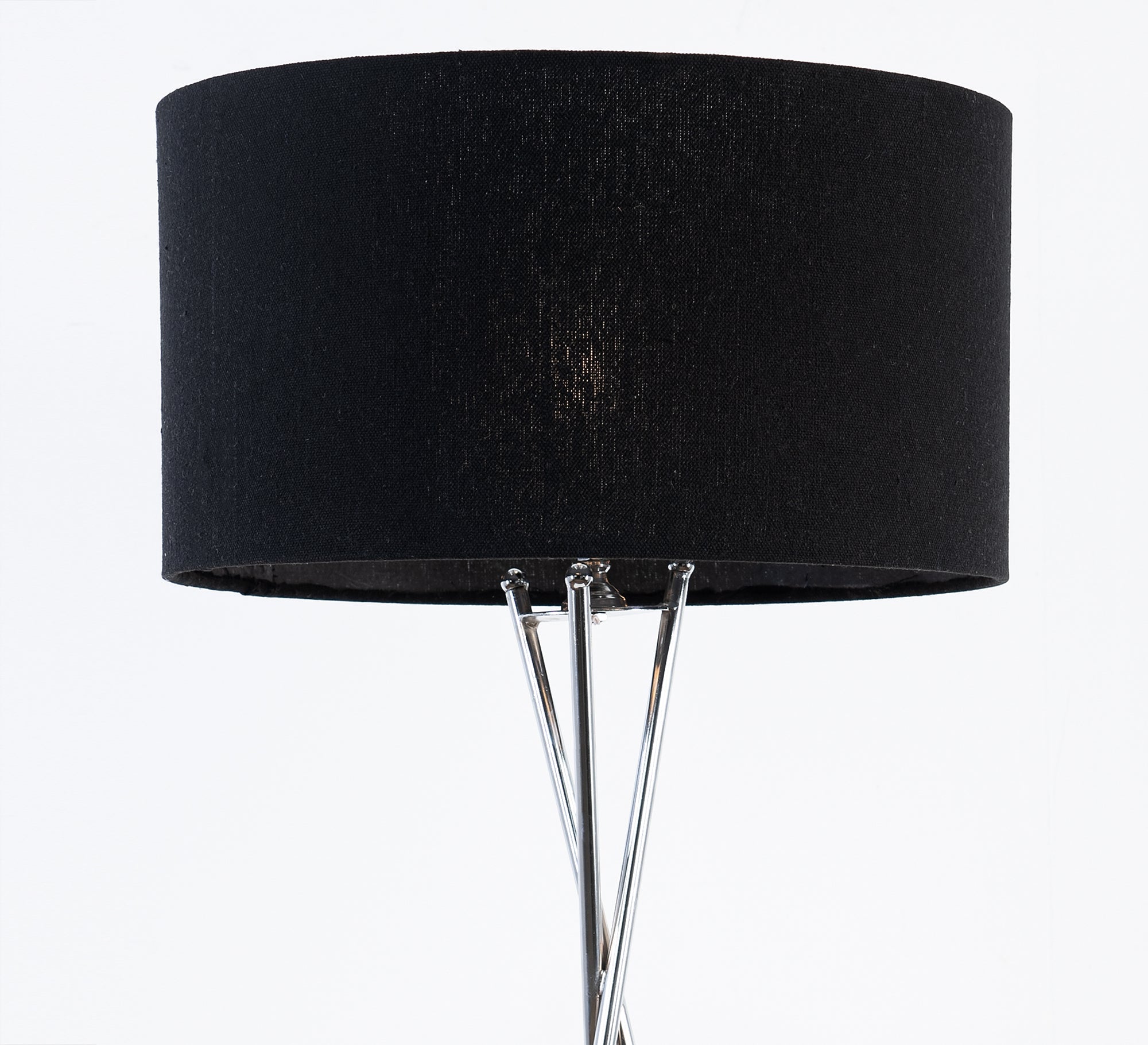 Three - legged metal floor lamp with black shade - Vitrine Furniture - Lighting