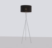 Three - legged metal floor lamp with black shade - Vitrine Furniture - Lighting