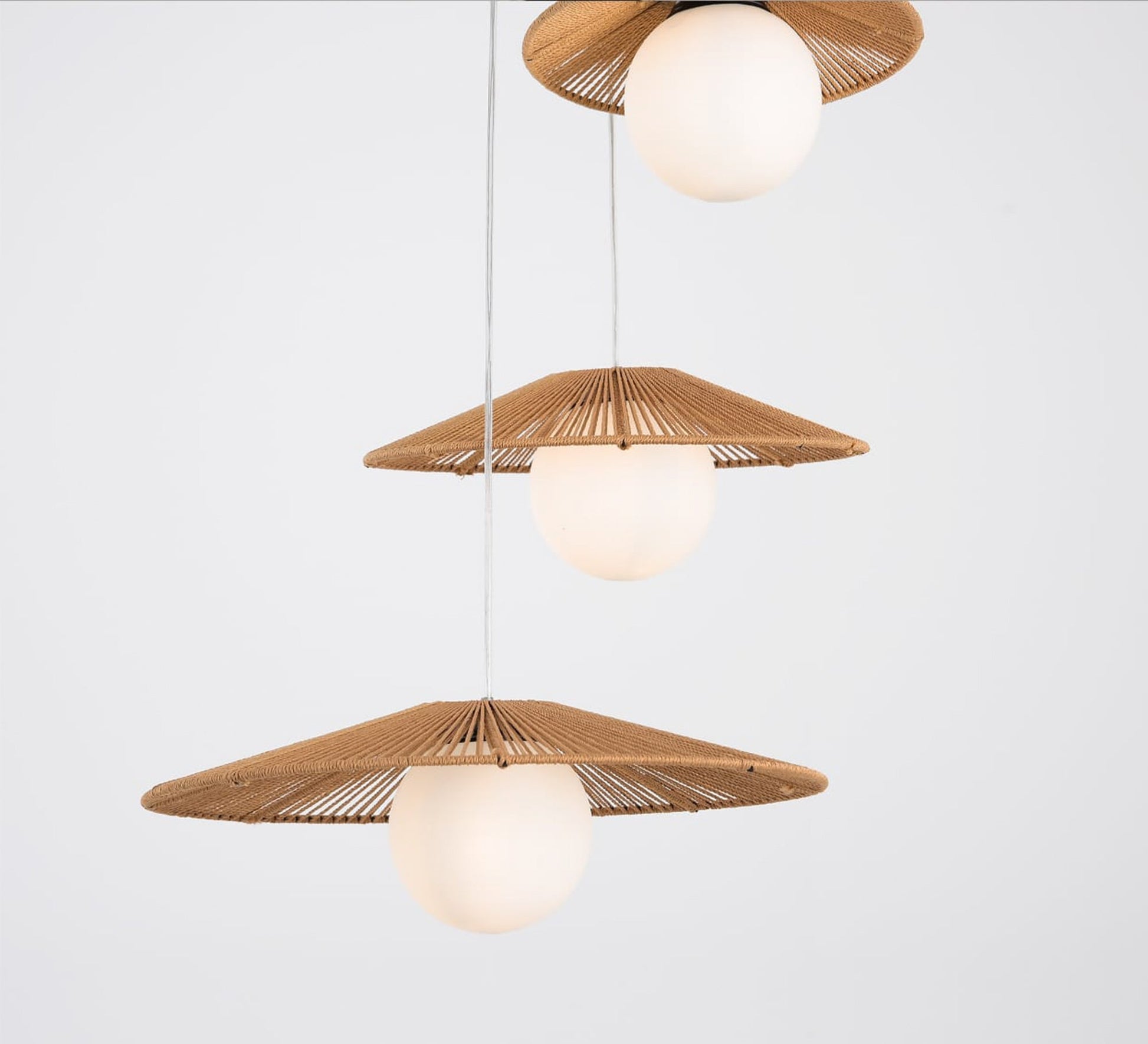Three - light beige pendant lighting - Vitrine Furniture - Lighting