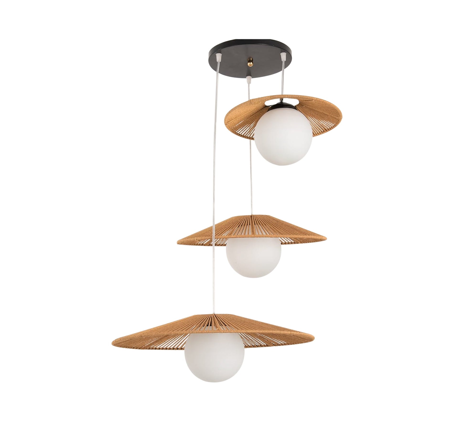 Three - light beige pendant lighting - Vitrine Furniture - Lighting