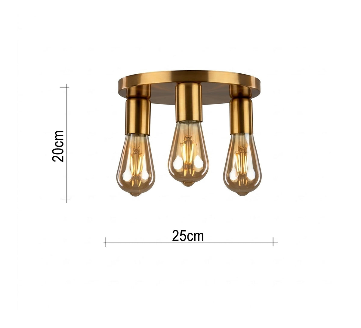 Three-light ceiling chandelier in a copper finish - Vitrine Furniture - Ceiling lights