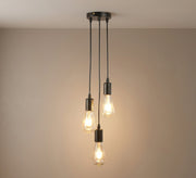 Three-light cluster pendant chandelier in black - Vitrine Furniture - Ceiling lights
