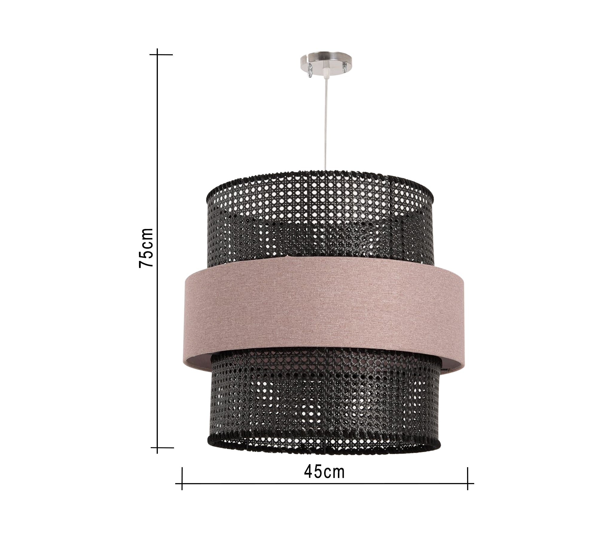 Three - light pendant lighting with a ceiling - mounted base - Vitrine Furniture - Lighting
