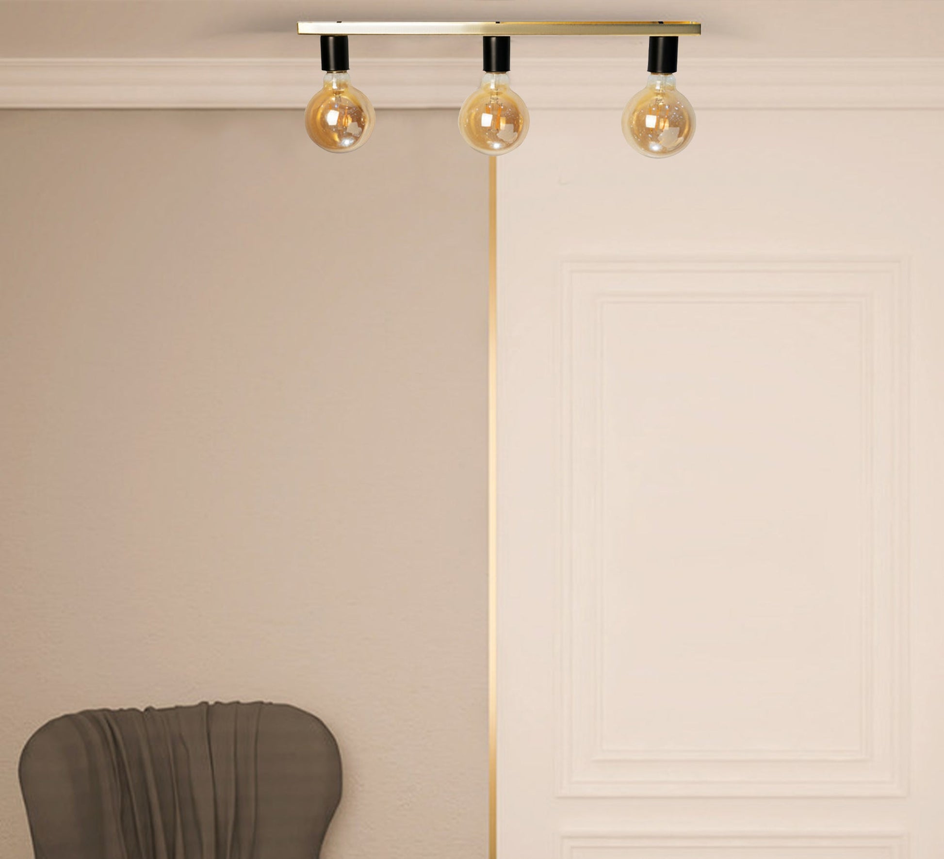 Three - Light Ruler Ceiling Lamp - Vitrine Furniture - Lighting