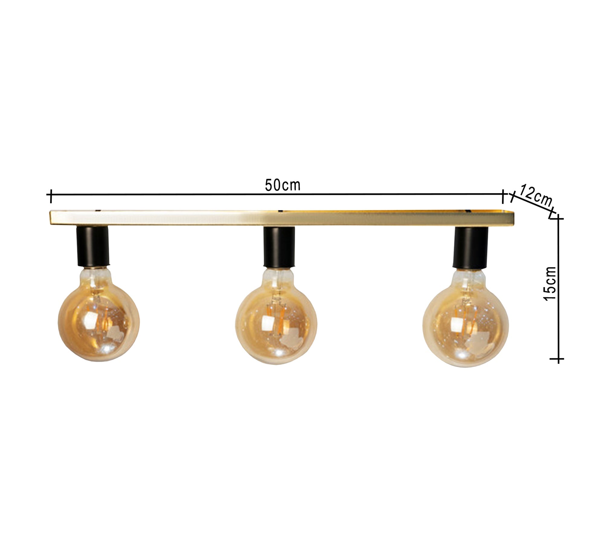 Three - Light Ruler Ceiling Lamp - Vitrine Furniture - Lighting