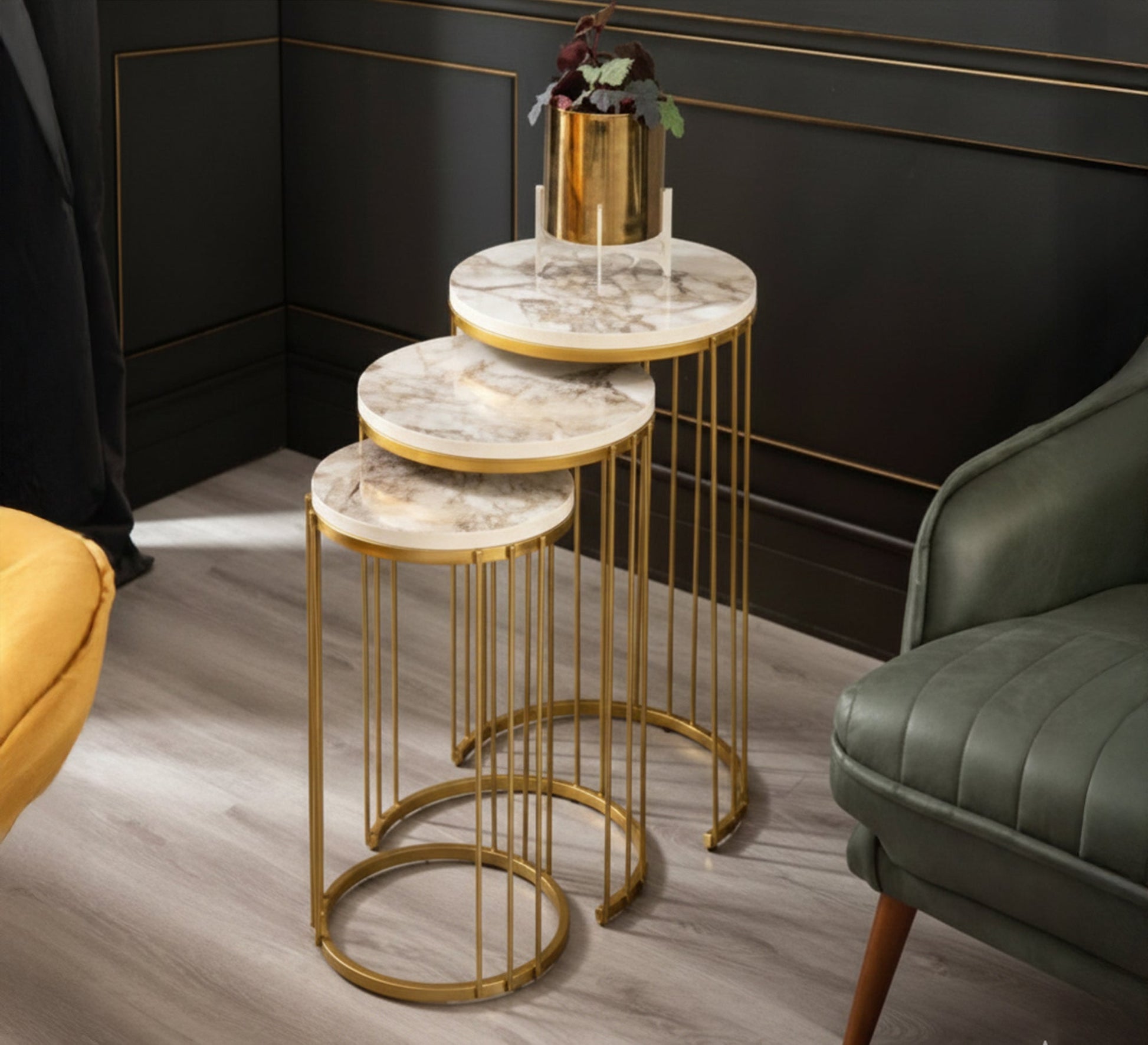 Three nesting coffee tables for an upscale home - Vitrine Furniture - Furniture