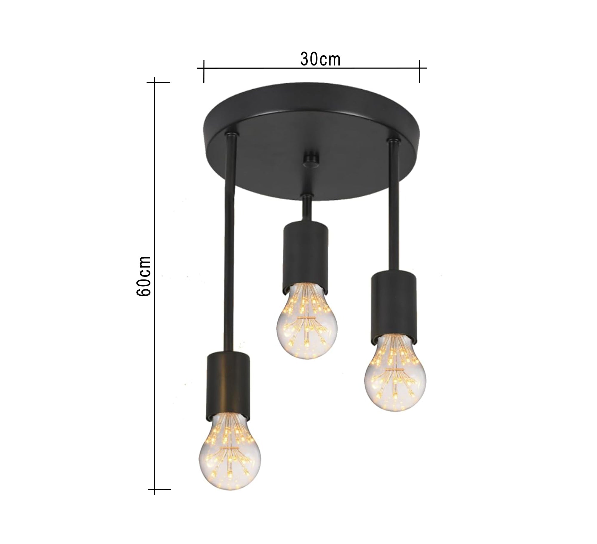Three - pendant ceiling lamp with three bulbs - Vitrine Furniture - Lighting