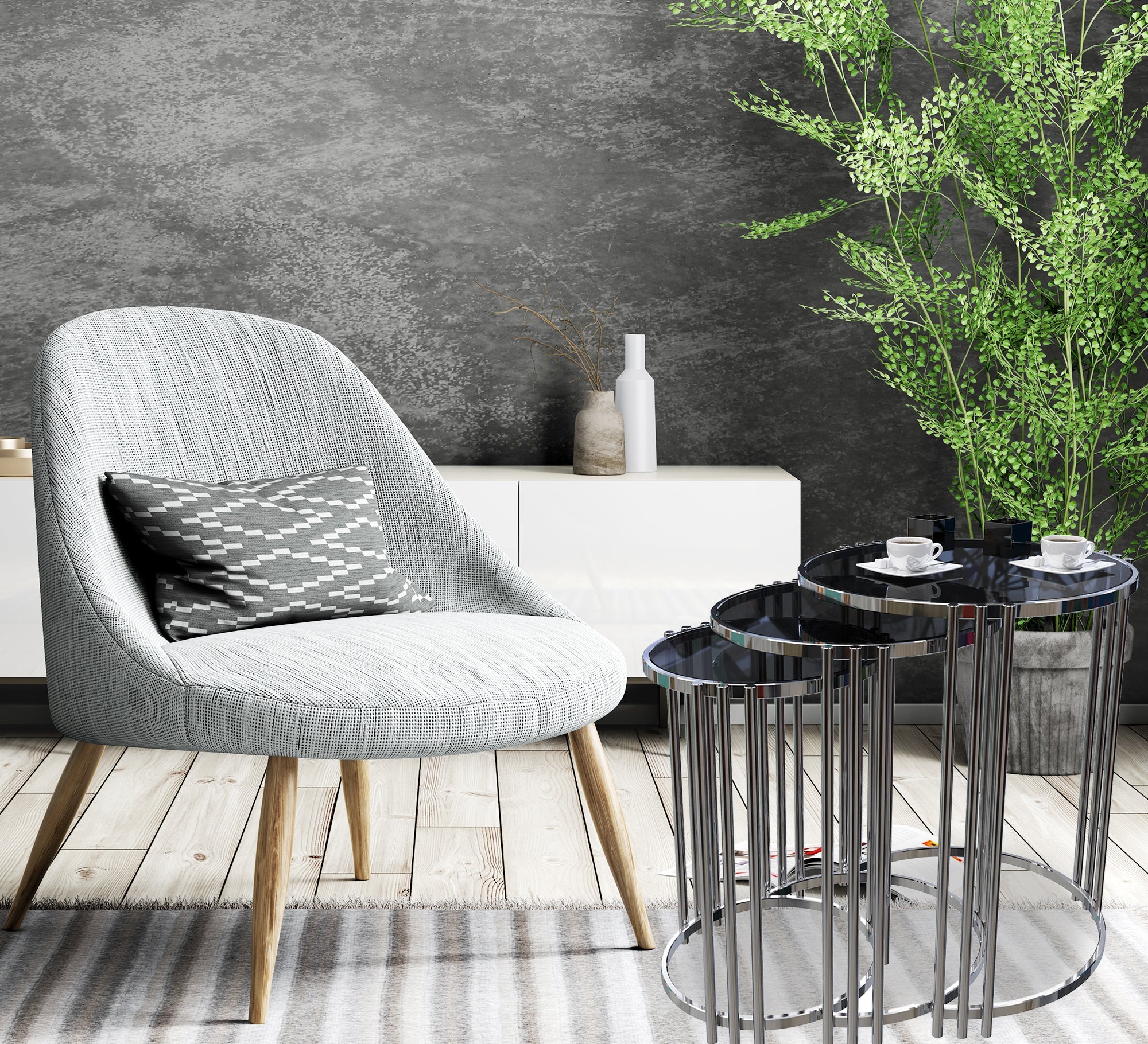 Three - piece round table set - Vitrine Furniture - Furniture