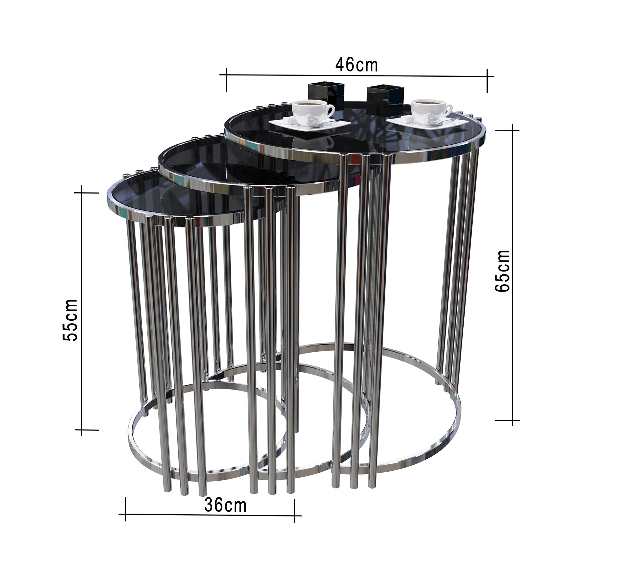 Three - piece round table set - Vitrine Furniture - Side Tables