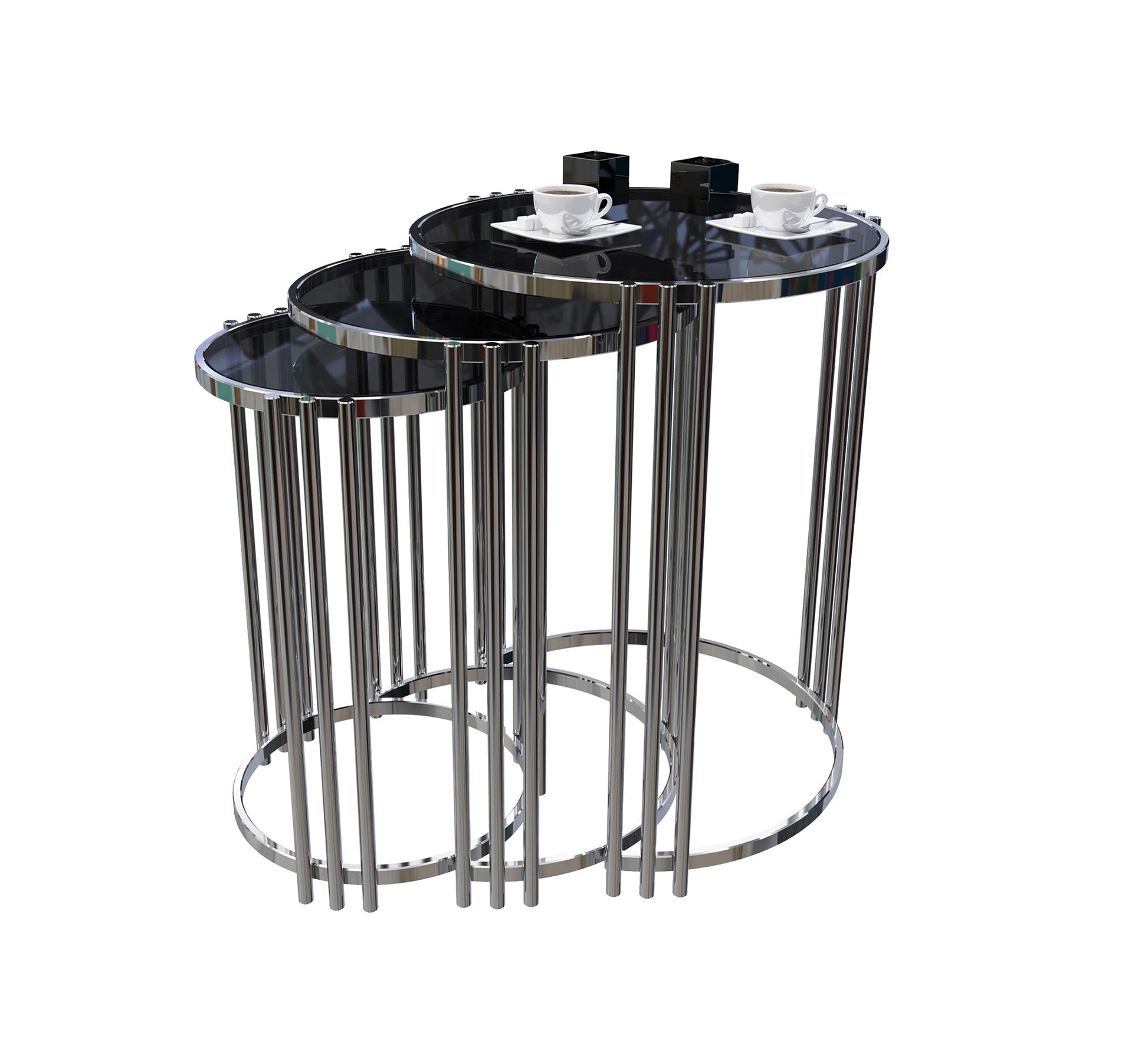 Three - piece round table set - Vitrine Furniture - Side Tables