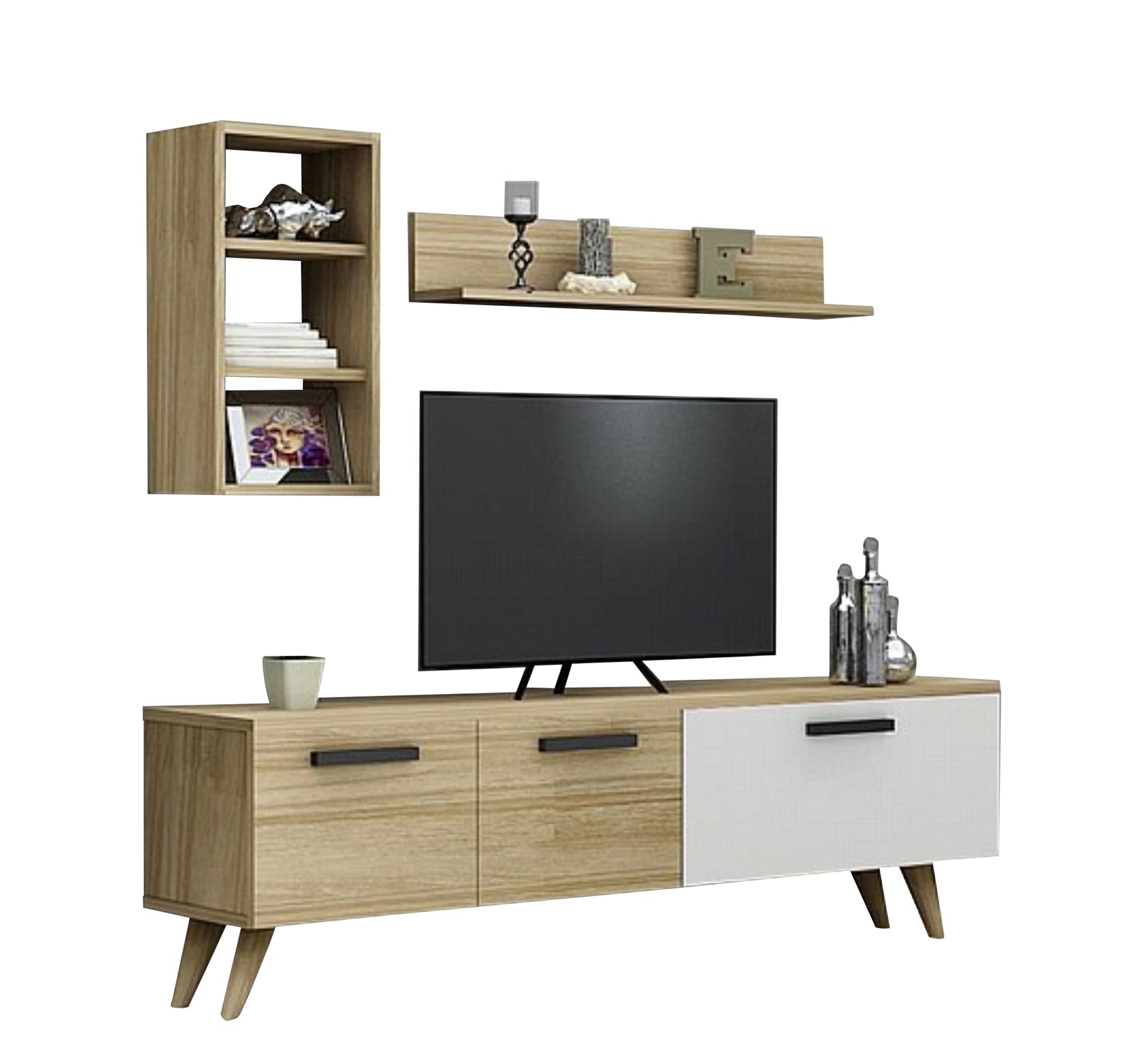 Three - piece TV cabinet - Vitrine Furniture - Furniture