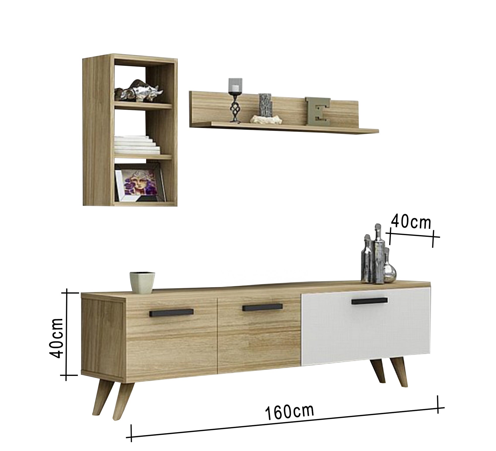 Three - piece TV cabinet - Vitrine Furniture - Furniture